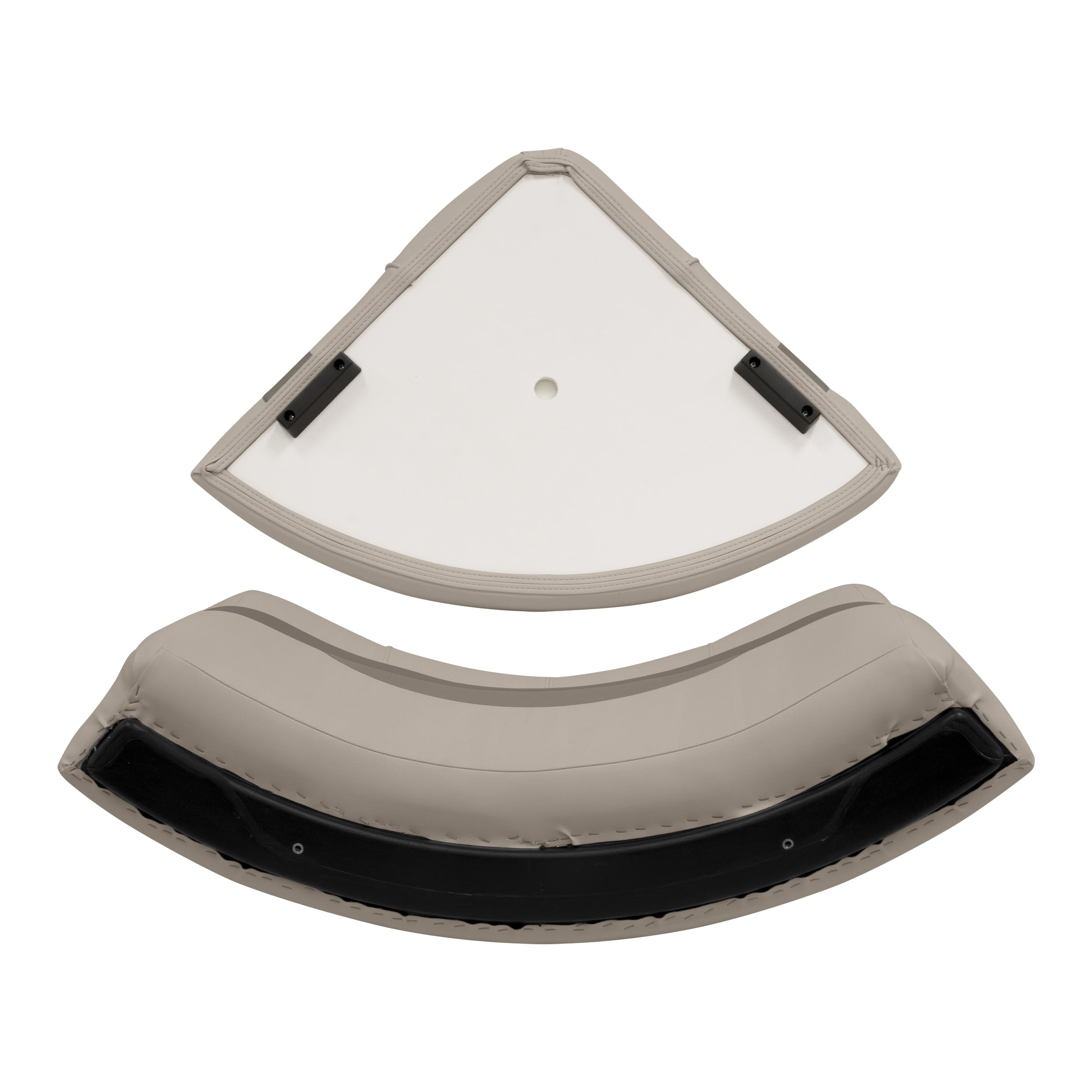 Premier Series Wise BM11028-1749 28" Radius Corner Pontoon Seat Cushion Set, Mocha Java/Café/Mushroom