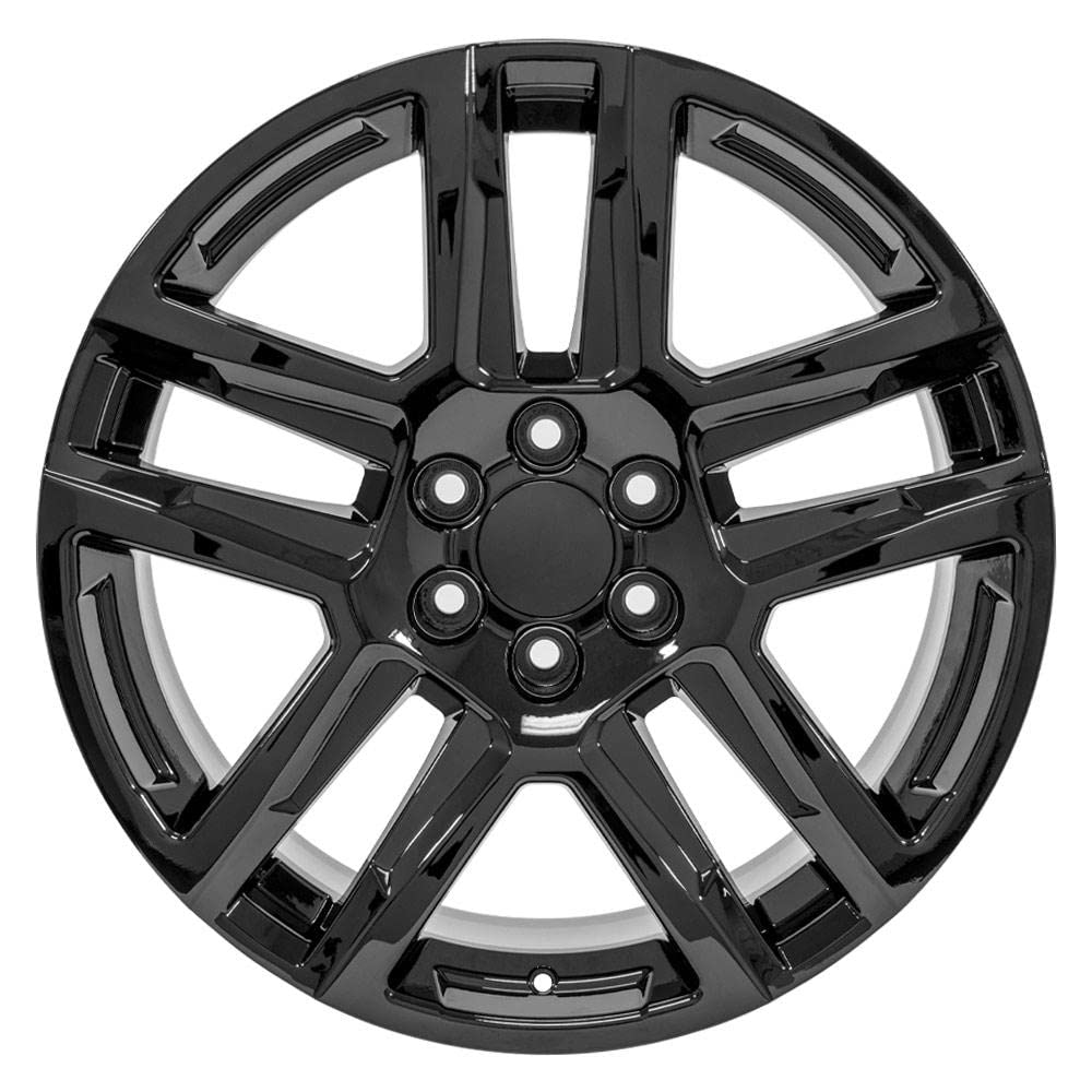 22 Inch OE Wheels CV63 Rim Fits Silverado 1500 Z71 Style 6x139.7 22x9 Gloss Black - Hollander 5913 (1)