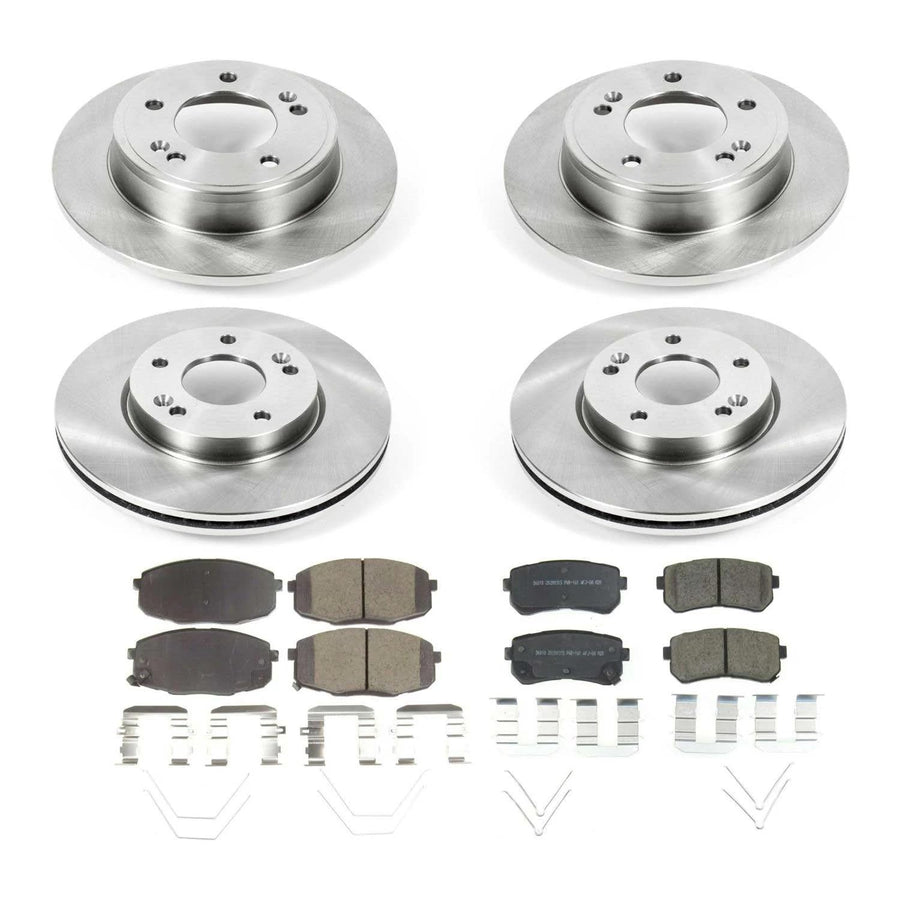 Power Stop KOE8278 Replacement Brake Kit-OE Front and Rear Brake Rotors & Ceramic Pads For Hyundai Kona 2018-2022 [Vehicle Specific]