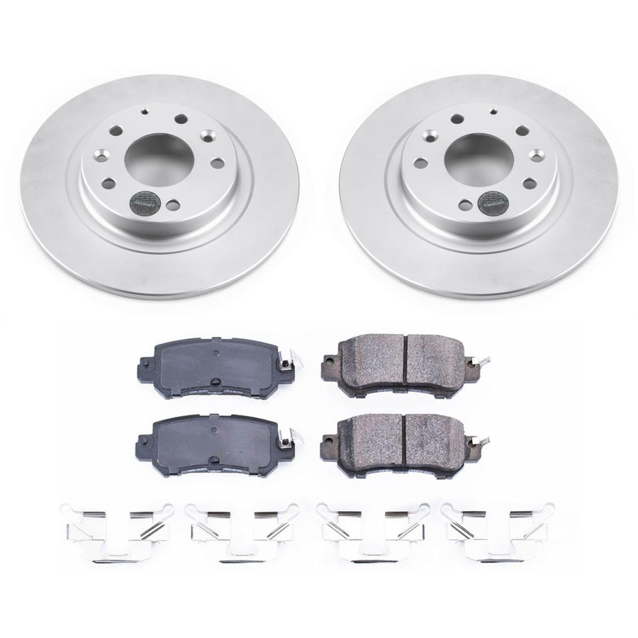 Power Stop CRK7741 Brake Rotors and Z17 Ceramic Brake Pads Kit Rear For Mazda CX-3 2016-2018 [Model Specific]