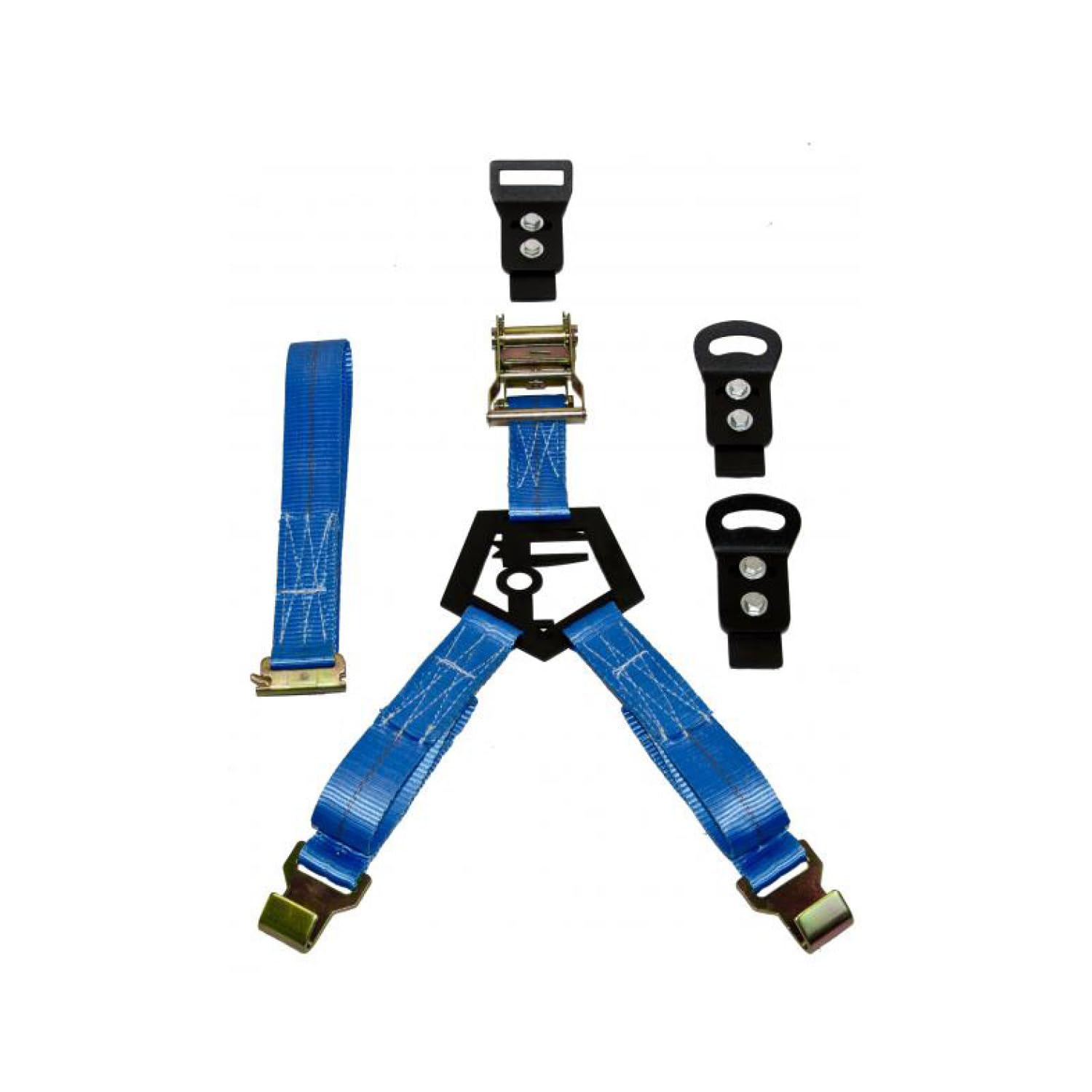Truck Bed Tire Carrier RealTruck | Textured Black, Blue Strap, Solid Welded Construction | BM1TCBK-TX | Universal
