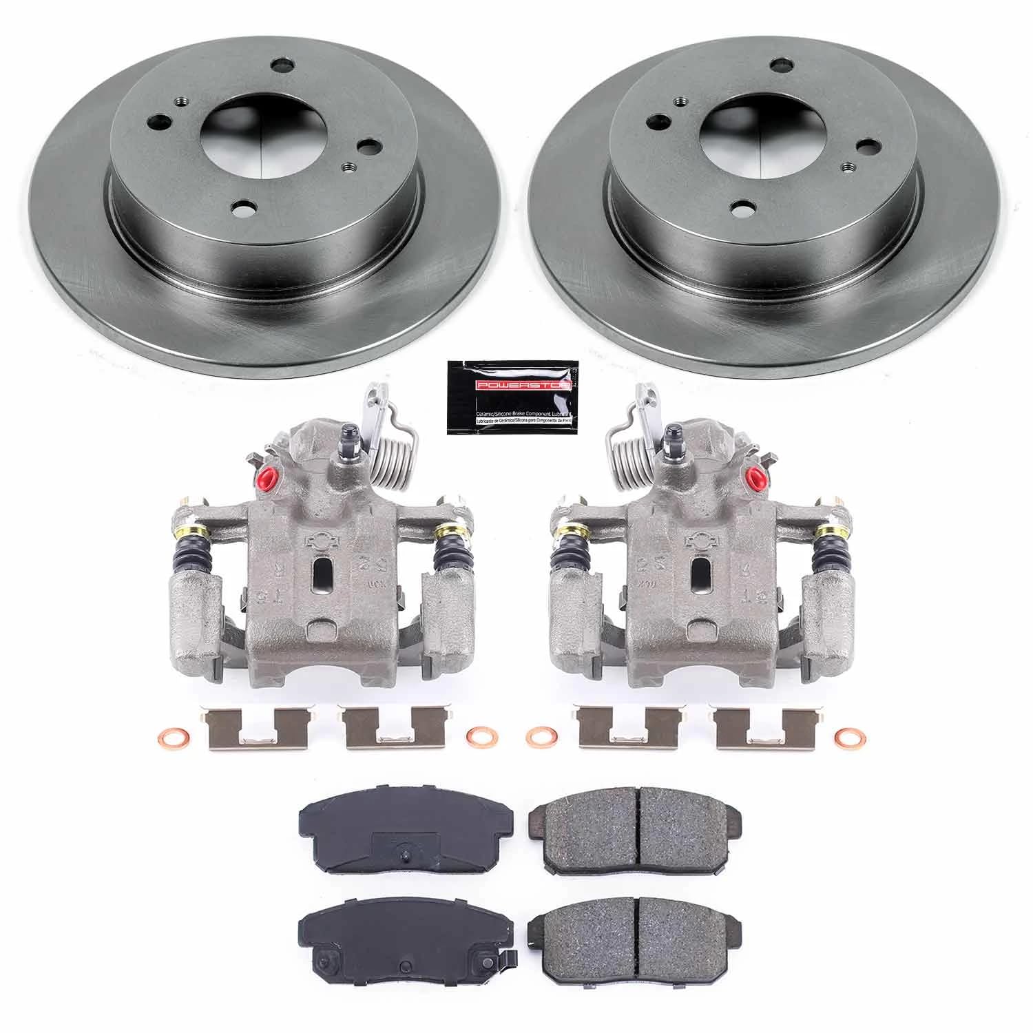 Power Stop KCOE741 Replacement Rear Stock Brake Kit with OE Calipers For INFINITI G20 2001-2002, Nissan Sentra 2001 [Model Specific]