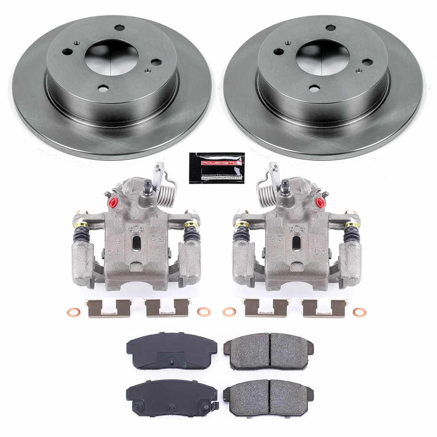 Power Stop KCOE741 Replacement Rear Stock Brake Kit with OE Calipers For INFINITI G20 2001-2002, Nissan Sentra 2001 [Model Specific]