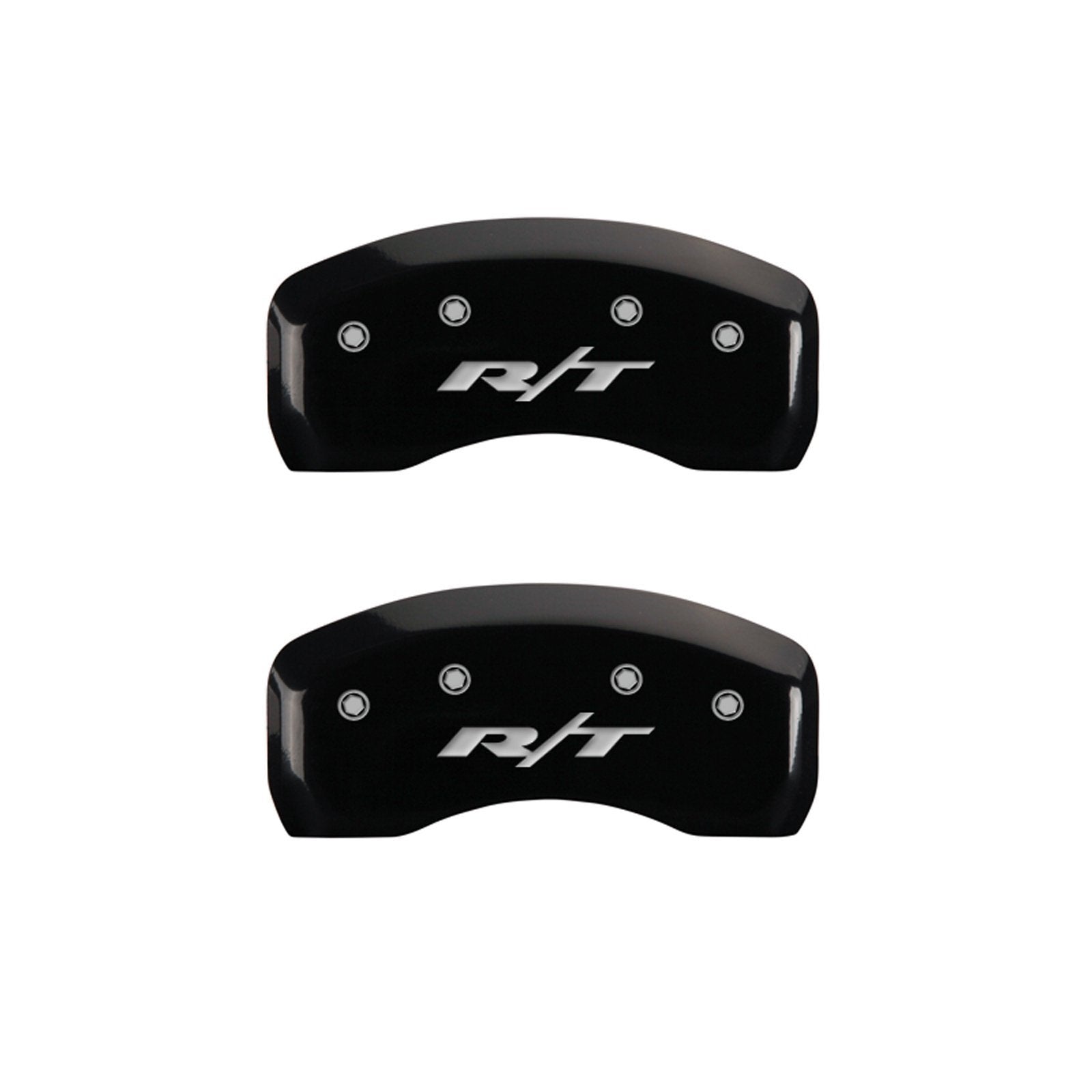 MGP Caliper Covers 'RT' 12192SRT1BK Engraved Caliper Cover with Black Powder Coat Finish and Silver Characters, (Set of 4)