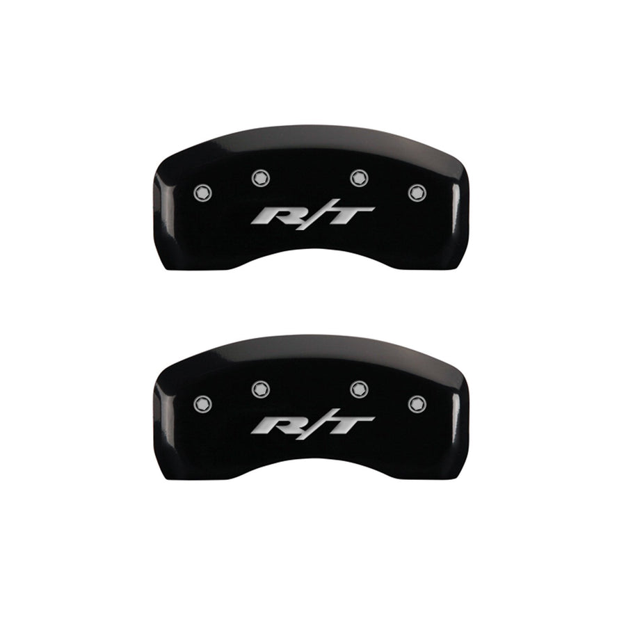 MGP Caliper Covers 'RT' 12192SRT1BK Engraved Caliper Cover with Black Powder Coat Finish and Silver Characters, (Set of 4)