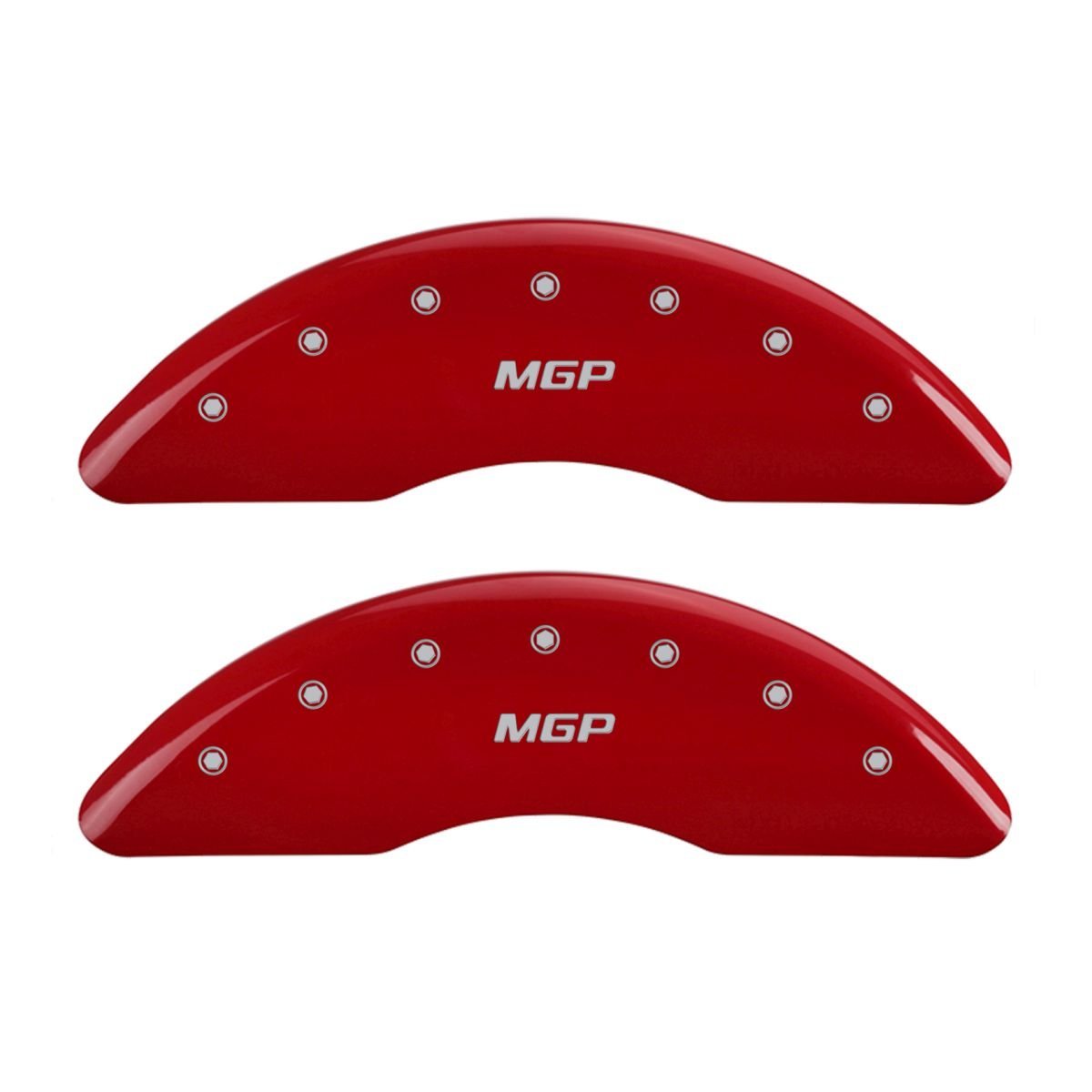 MGP Red Caliper Covers 22215SMGPRD - Engraved Front & Rear44; Set of 4 MGP