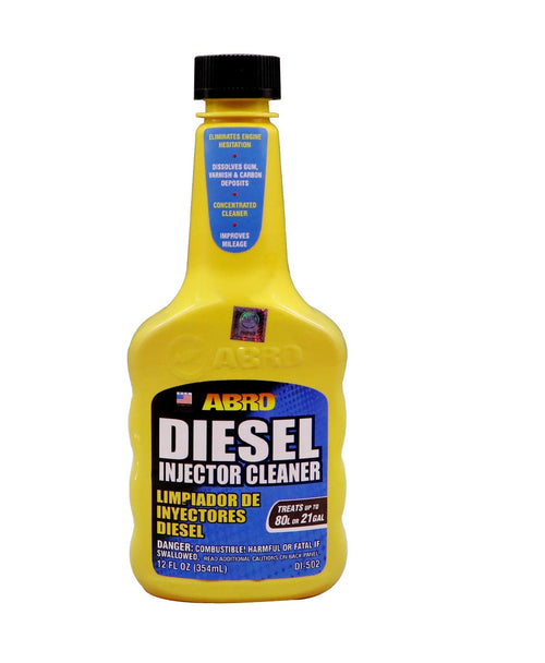 Diesel Injector Cleaner ABRO, 12 oz., Concentrated Fuel System Cleaner, Fuel Injector Cleaner, Diesel Fuel Additive, Improves Mileage, Eliminates Engine Hesitation, Treats Up to 21 Gallons