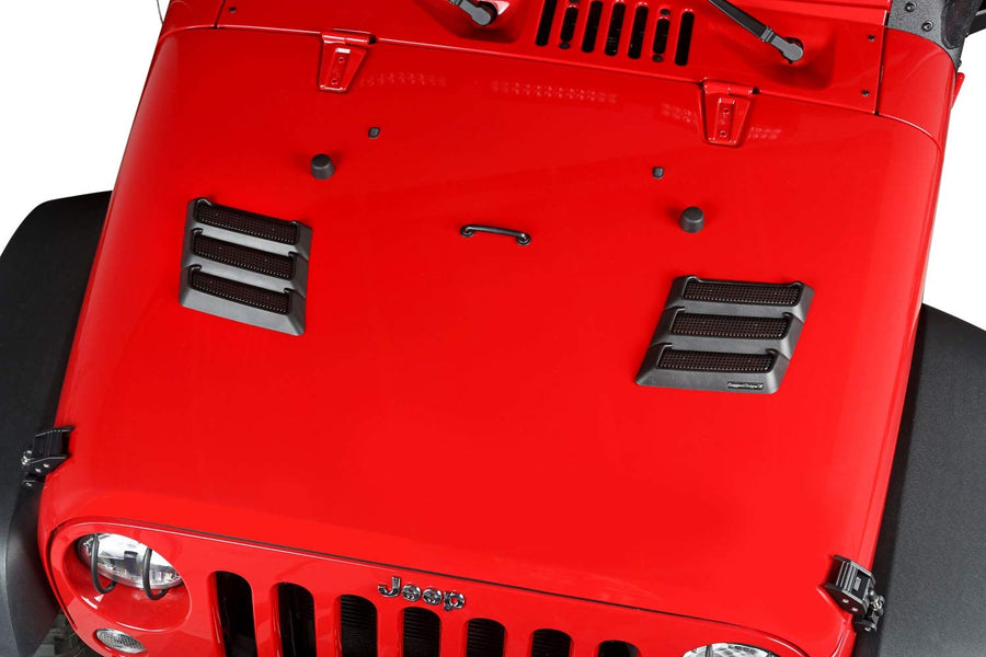 Hood Vent Kit, Rugged Ridge | Performance, Black | 17759.09 | Fits 1997-2018 Jeep Wrangler