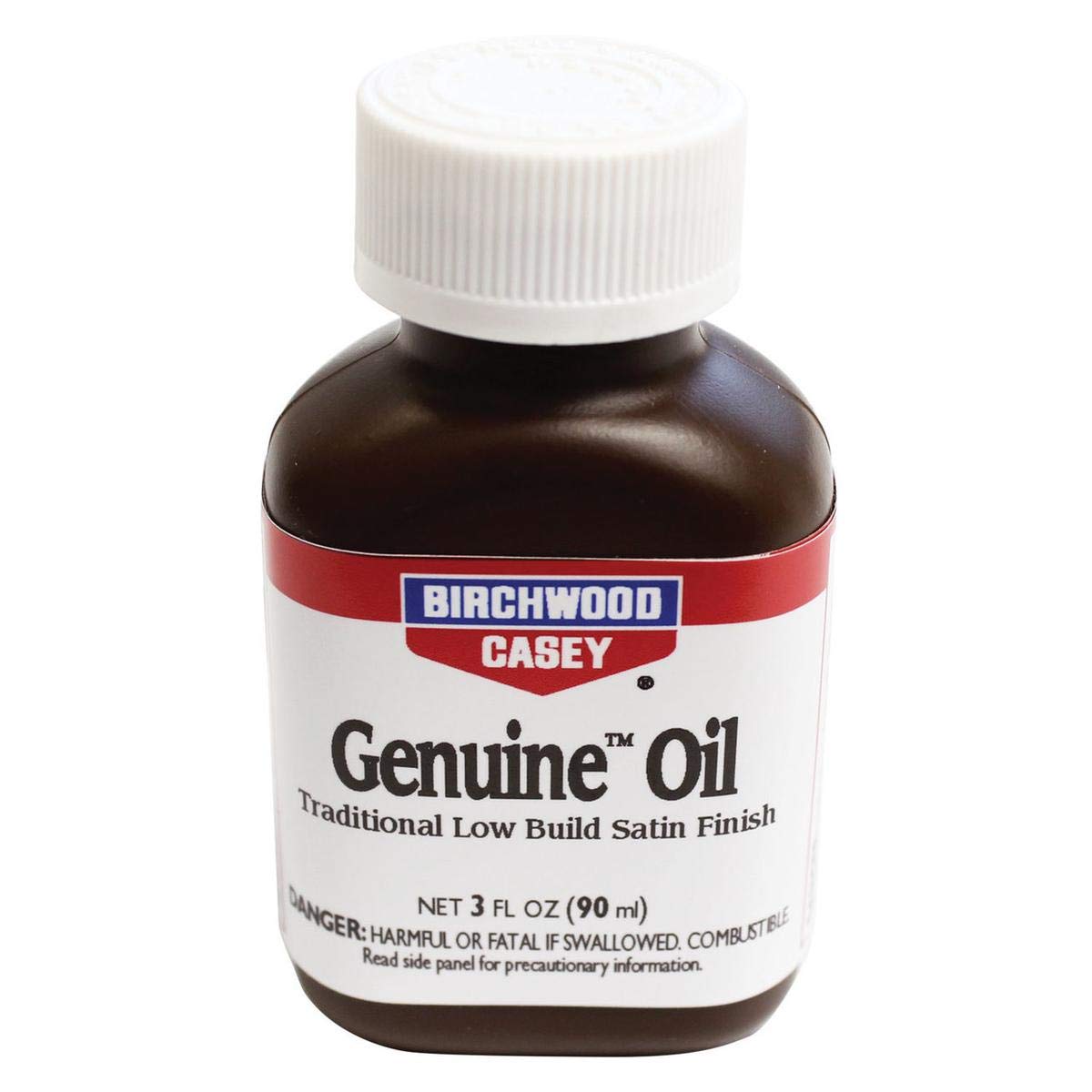 Birchwood Casey Fast-Drying Easy-to-Use Genuine Oil Gun Stock Finish for Traditional Low Built Satin Finish and Gun Maintenance, 3 OZ Bottle