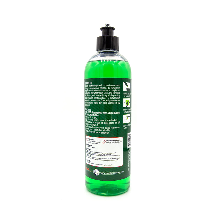 Ultra Foaming Maxshine Car Wash Soap | 16oz, Green, pH-Balanced, Eco-Friendly | Foaming Action, Safe on All Finishes, Fresh Scent | Cleans Painted Surfaces