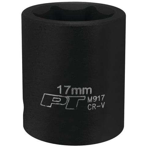 3/8-Inch Performance Tool M917 17mm 6pt Impact Socket