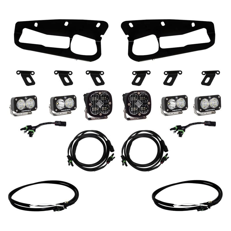 Squadron Baja Designs SAE/S2 Sport Fog Pocket Kit - '21-22 Bronco (Multi-Pattern; Clear; Upfitter Wiring)