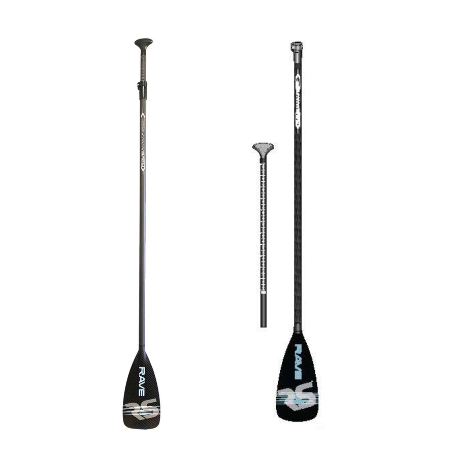 Rave Sports Adjustable SUP Paddle – Lightweight Oar for Stand Up Paddleboard, Floats and No Twist Handle Lock, Tempo Style