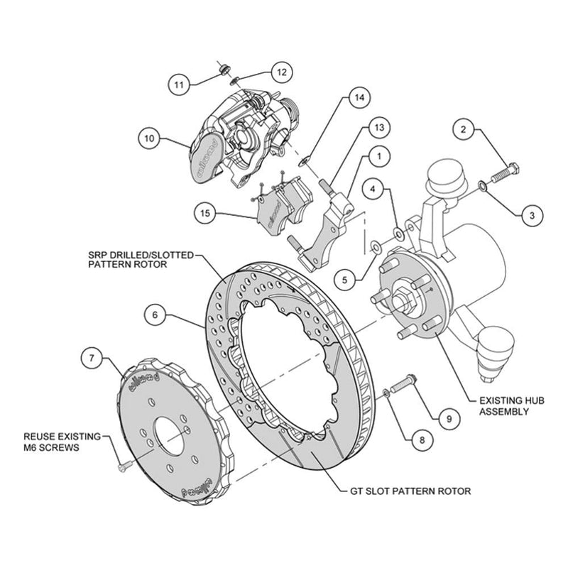 Rear CPB Kit, 12.88", Drilled, Red