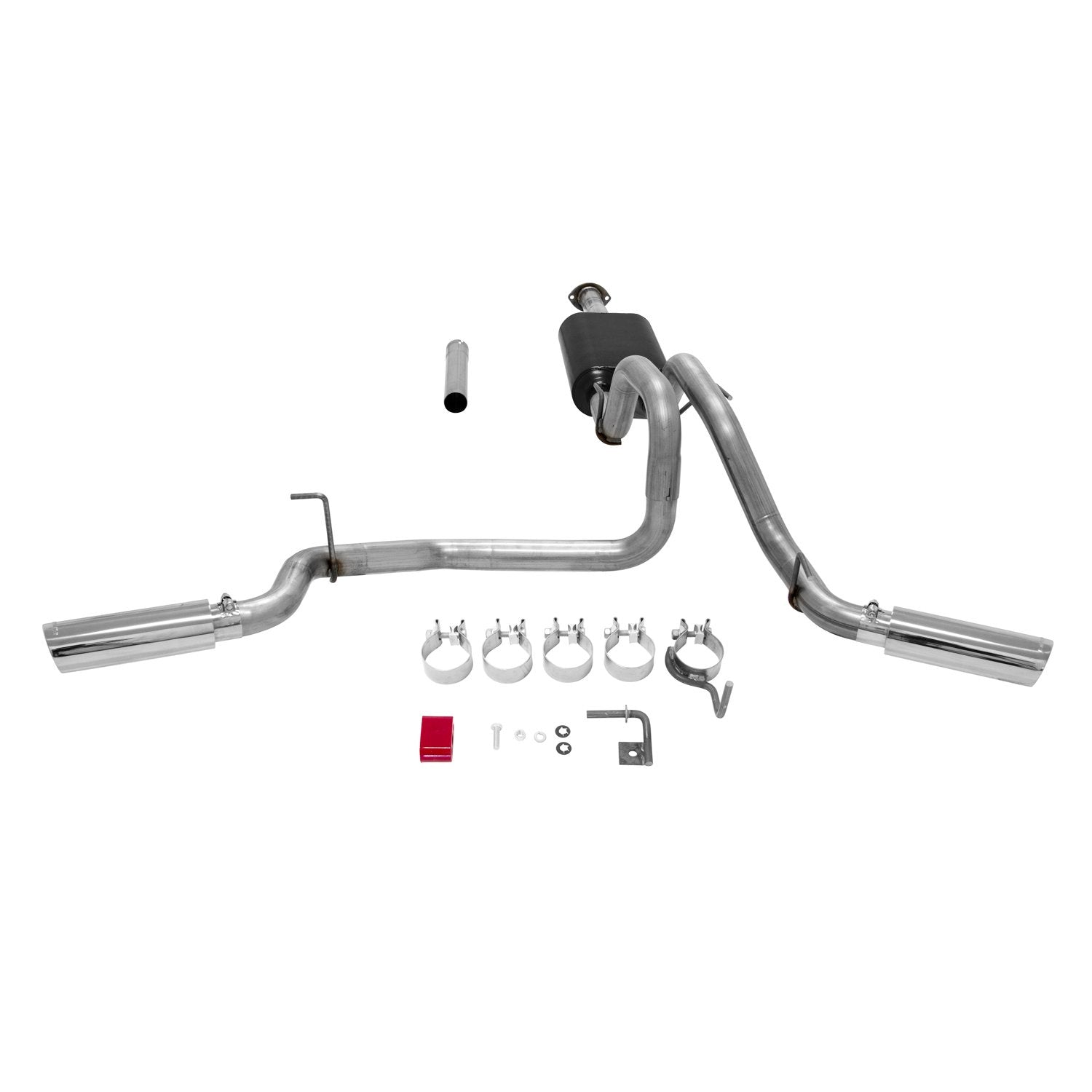 American Thunder Flowmaster 817719 Cat-Back Exhaust Kit 2.5 Inch 409 Stainless Steel Dual 3.5 Inch Polished 304 Stainless Steel Tips Compatible with 2016-2023 Toyota Tacoma 3.5L 2 & 4WD All Wheelbases