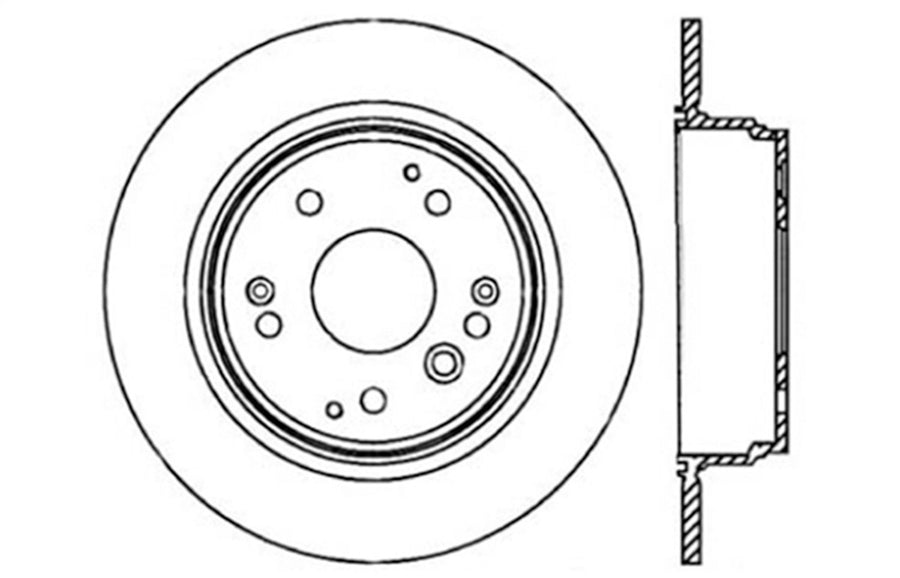 StopTech Sport 128.40061R Cross Drilled Brake Rotor (Rear Right), 1 Pack