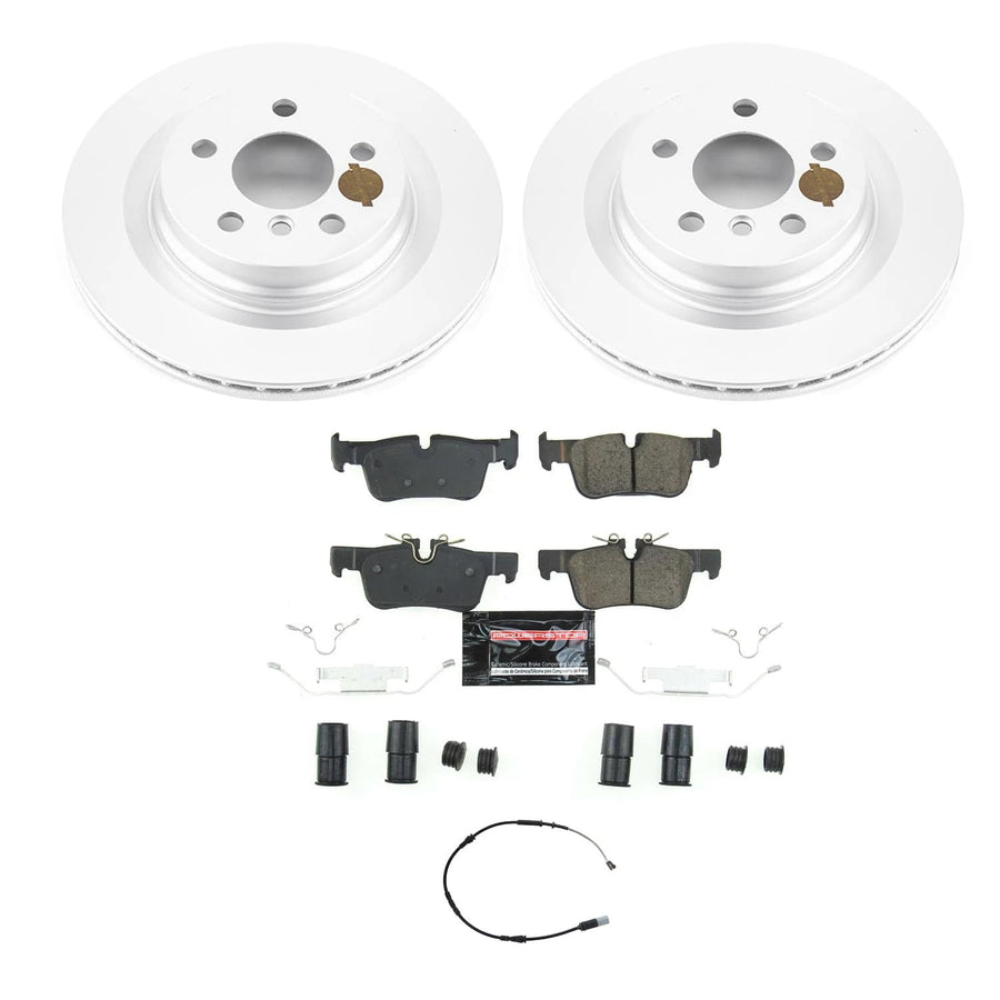 Power Stop Z23 Rear Rotor Kit-Coated Brake Rotors, Carbon Ceramic Brake Pads
