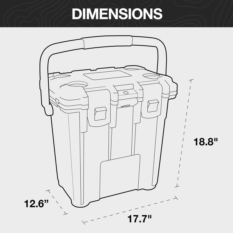 20 Quart Pelican Elite Cooler (White/Gray)