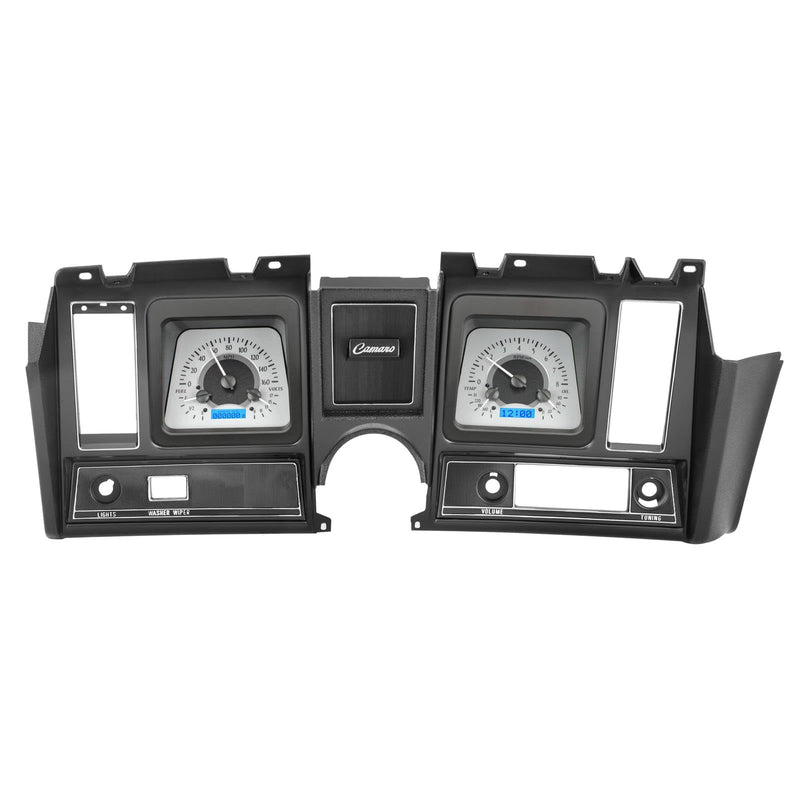 Dakota Digital VHX-69C-CAM-S-B Analog Dash Gauge System Compatible with 1969 Chevy Camaro Silver Alloy Blue Backlighting