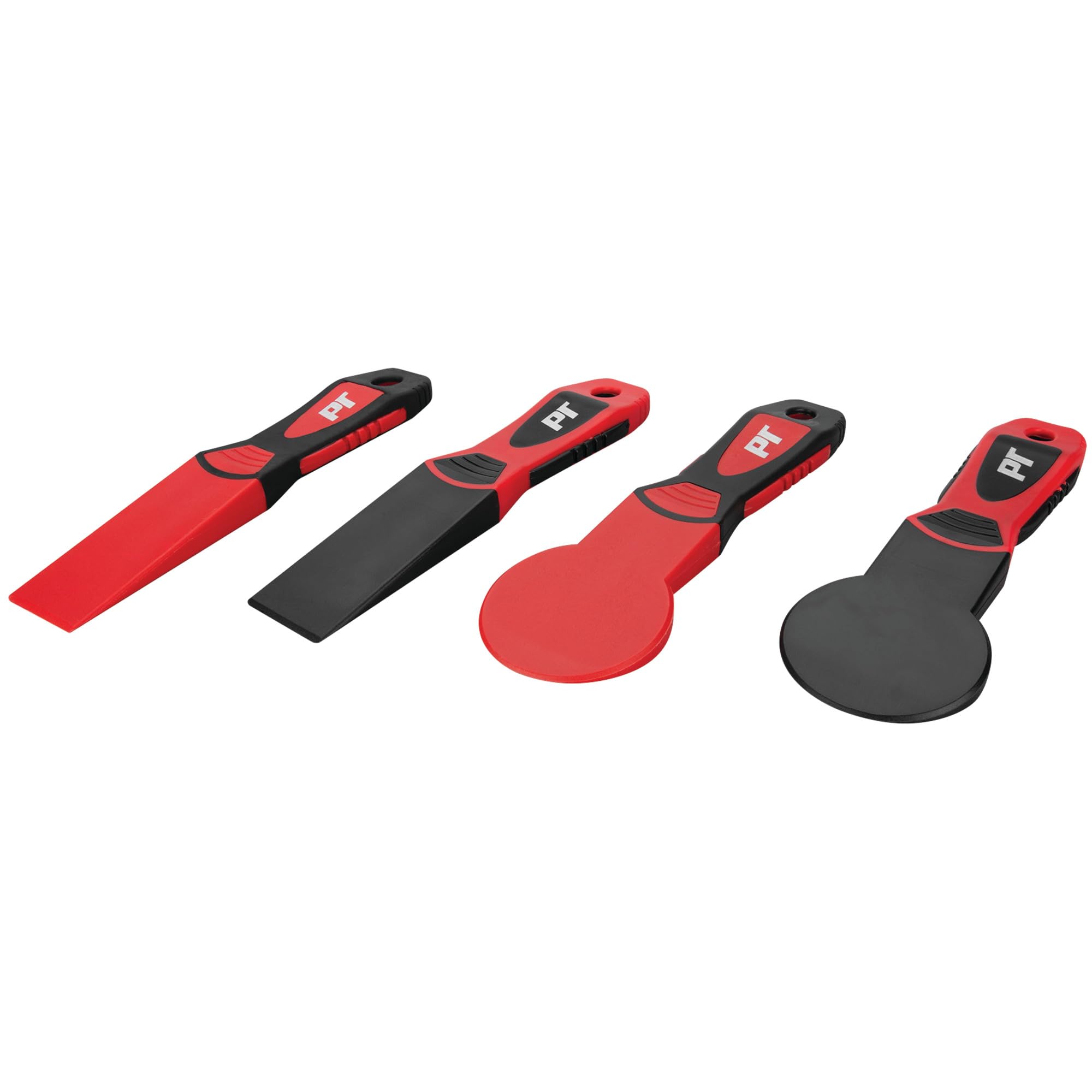 4-Piece Performance Tool W83301 Universal Trim Removal Tool Set, 4 Wedges, PVC and Nylon, for Safely Removing Door Panels, Dashboards, Bezels, and More, Red and Black