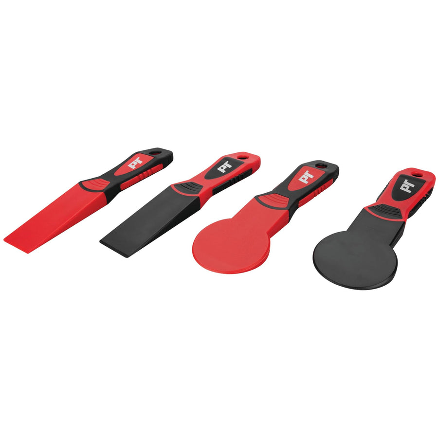 4-Piece Performance Tool W83301 Universal Trim Removal Tool Set, 4 Wedges, PVC and Nylon, for Safely Removing Door Panels, Dashboards, Bezels, and More, Red and Black