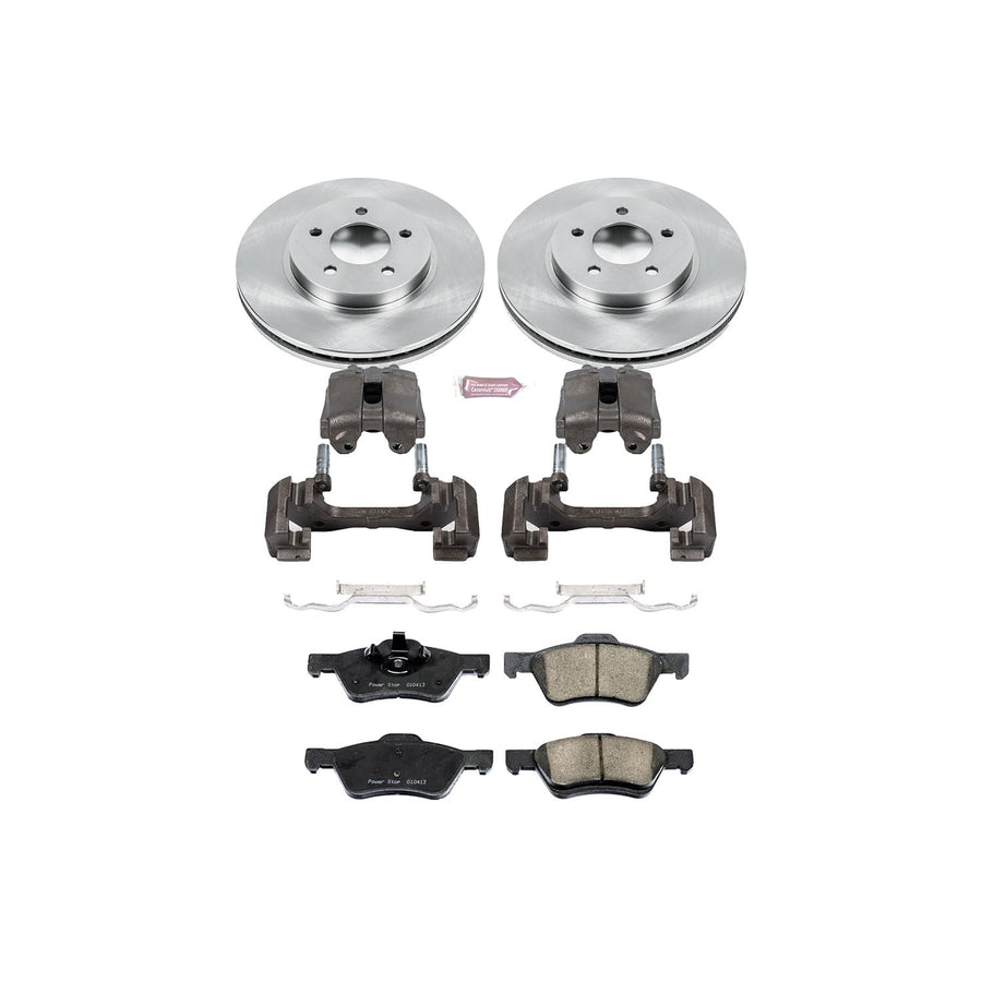 Power Stop KCOE4581 1-Click OE Replacement Brake Kit with Calipers For Ford Escape 2008-2010, Mazda Tribute 2008-2010, Mercury Mariner 2008-2010 [Model Specific]