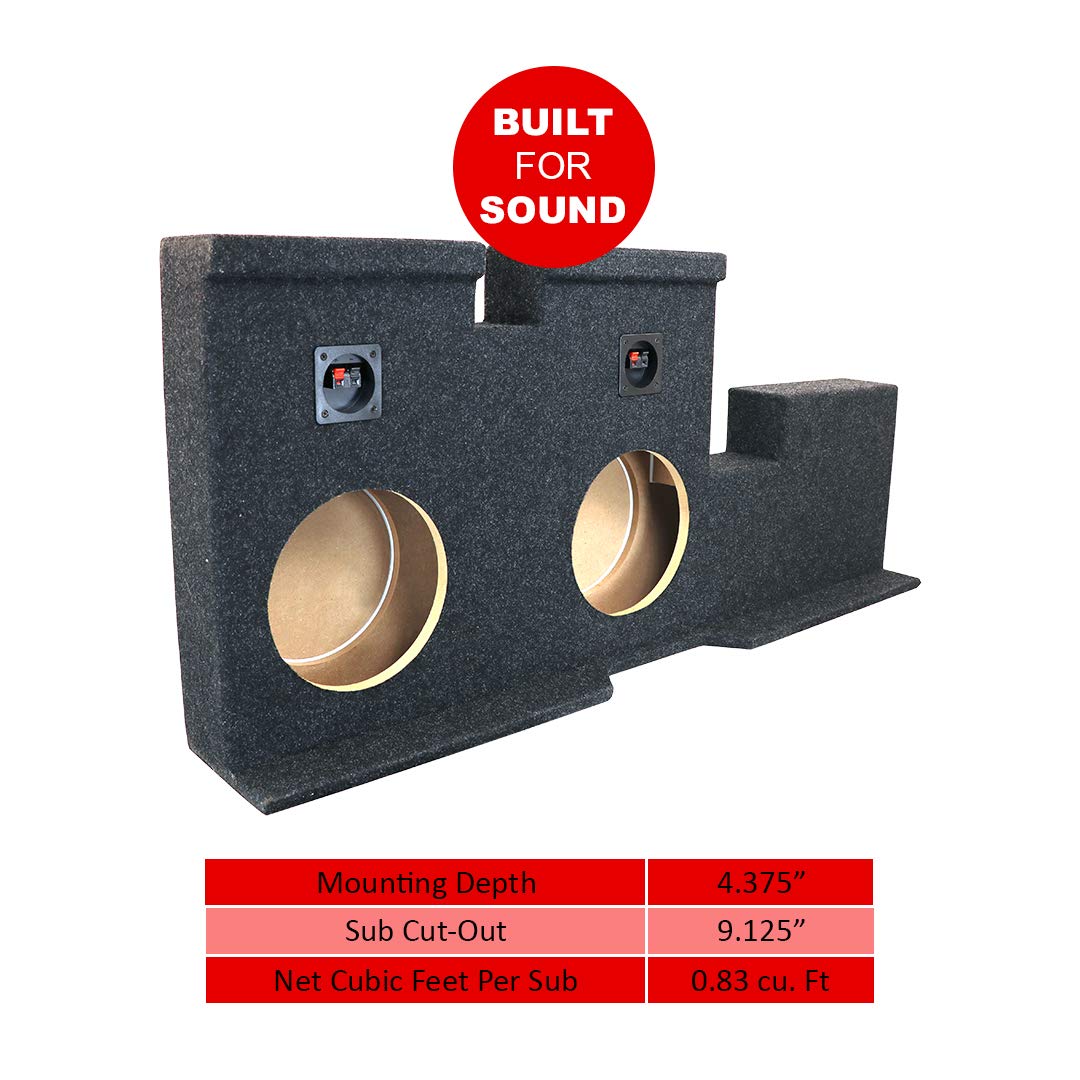 Atrend Bbox Dual 10" Sealed Carpeted Subwoofer Enclosure A602-10CP - Fits 2007 - up Toyota Tundra Double Cab, Charcoal