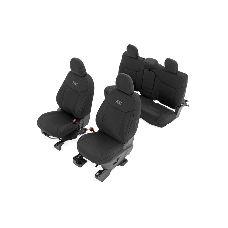 Rough Country Seat Covers Neoprene for Ford Maverick (2022-2025) with Rear Folding Armrest - Waterproof & UV Resistant, Foam Padded, Front & Rear Seat Cover Set