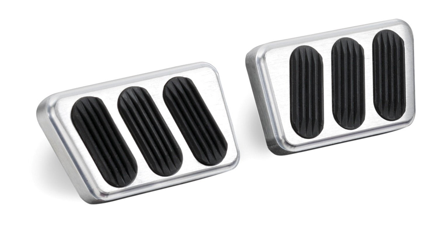 Lokar Brushed BAG-6121 Aluminum Manual Brake/Clutch Pad with Rubber - Pair