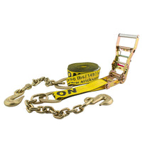2" x 30' Yellow Erickson Ratchet Strap with Chain Leads