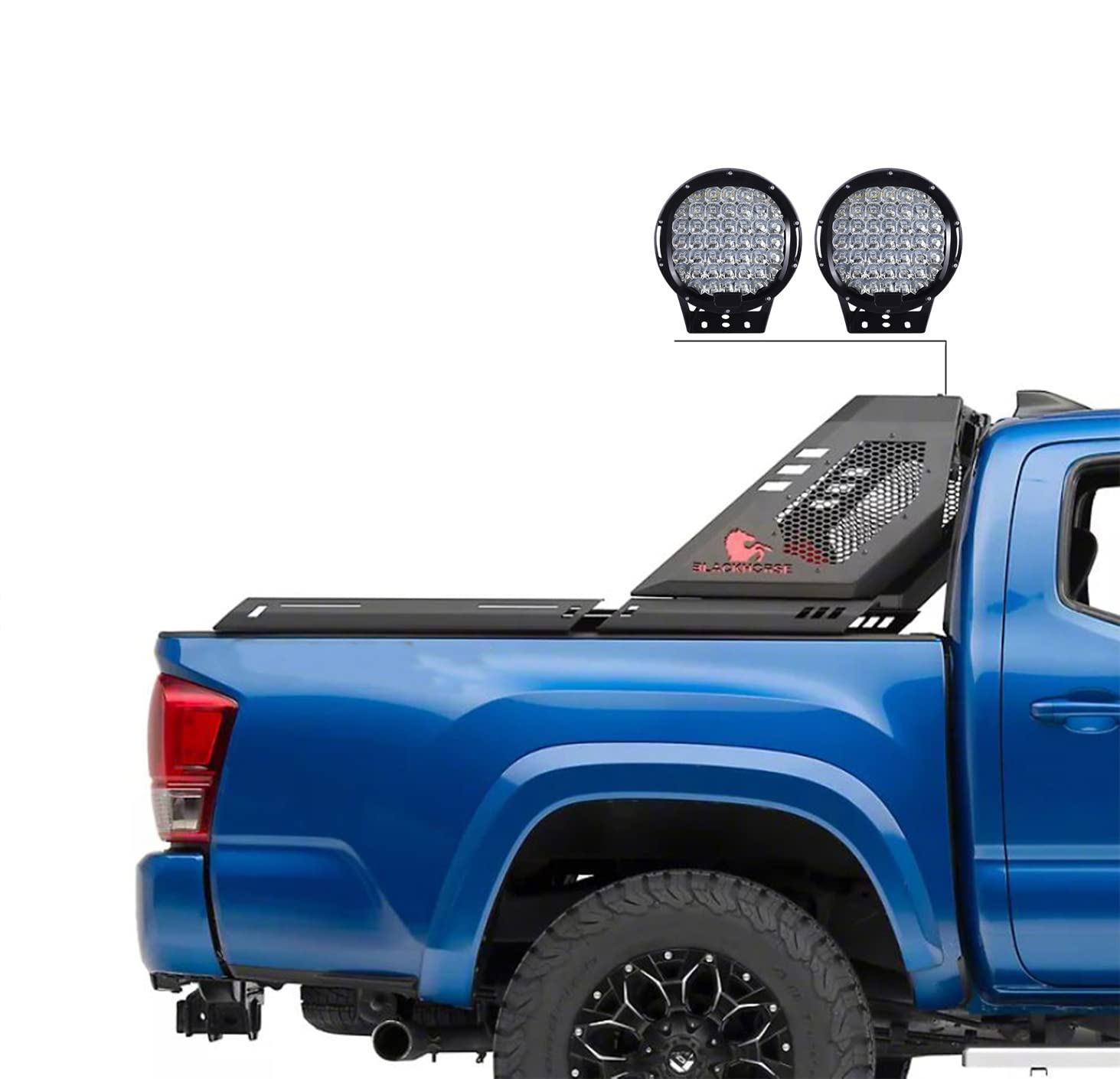 Off Road Black Horse Vigor Roll Bar Kit Modular Black Compatible with Toyota Tacoma 2005-2023-VIRB06B-PL69B