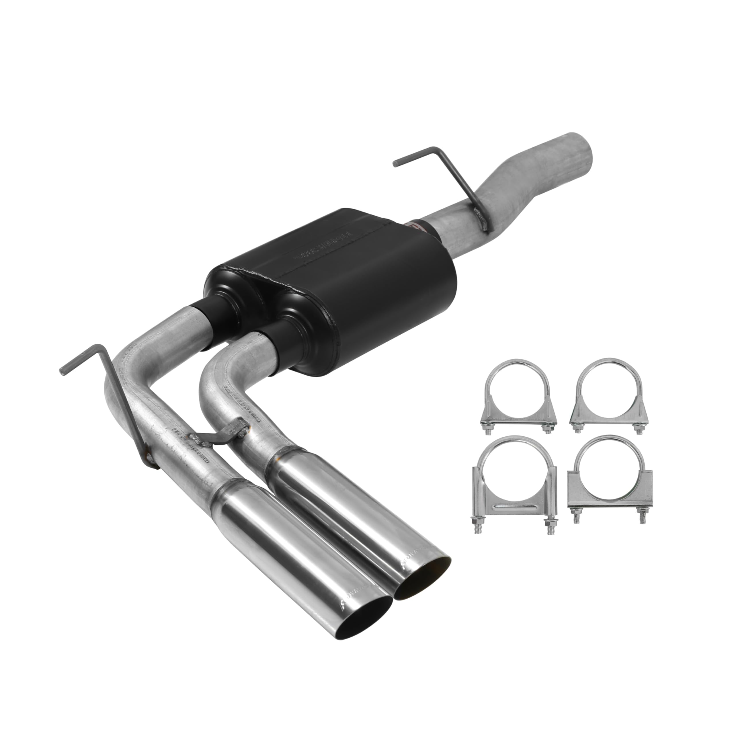 American Thunder Flowmaster 17398 Cat-Back Exhaust Kit Dual 2.5 Inch Tailpipes Aluminized Steel 3 Inch Polished Stainless Steel Tips Compatible with 2004-2005 Dodge Ram 1500 5.7L 140 Inch Wheelbase