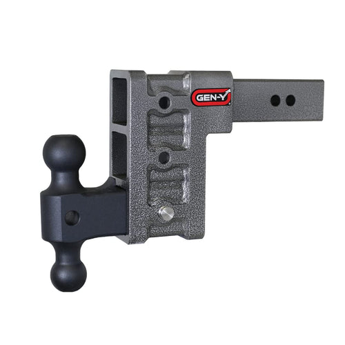 GEN-Y Hitch Tow Hitch - 6" Drop/Rise for 2.5" Receiver with 3 Adjustable Positions, Includes Dual Ball Mount and Locking Pin, 21,000 lbs Towing Capacity, 3,000 lbs Tongue Weight, Silver