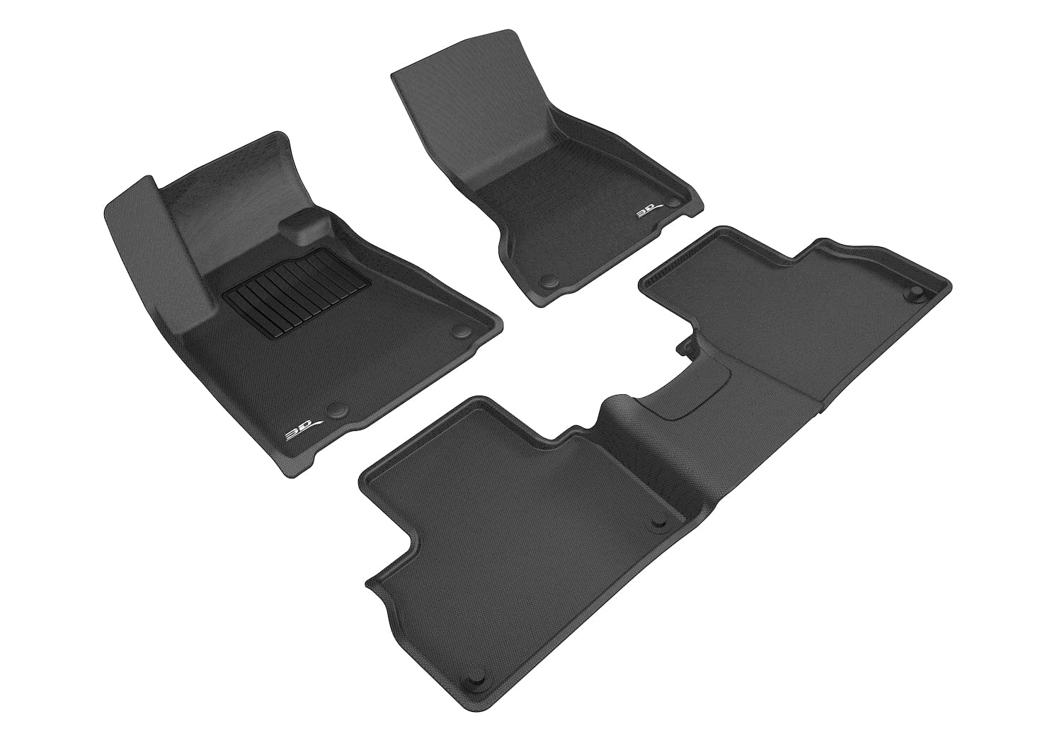 KAGU 3D MAXpider Custom Fit Floor Mat (BLACK) Compatible for MASERATI LEVANTE 2017-2018 - Full Set