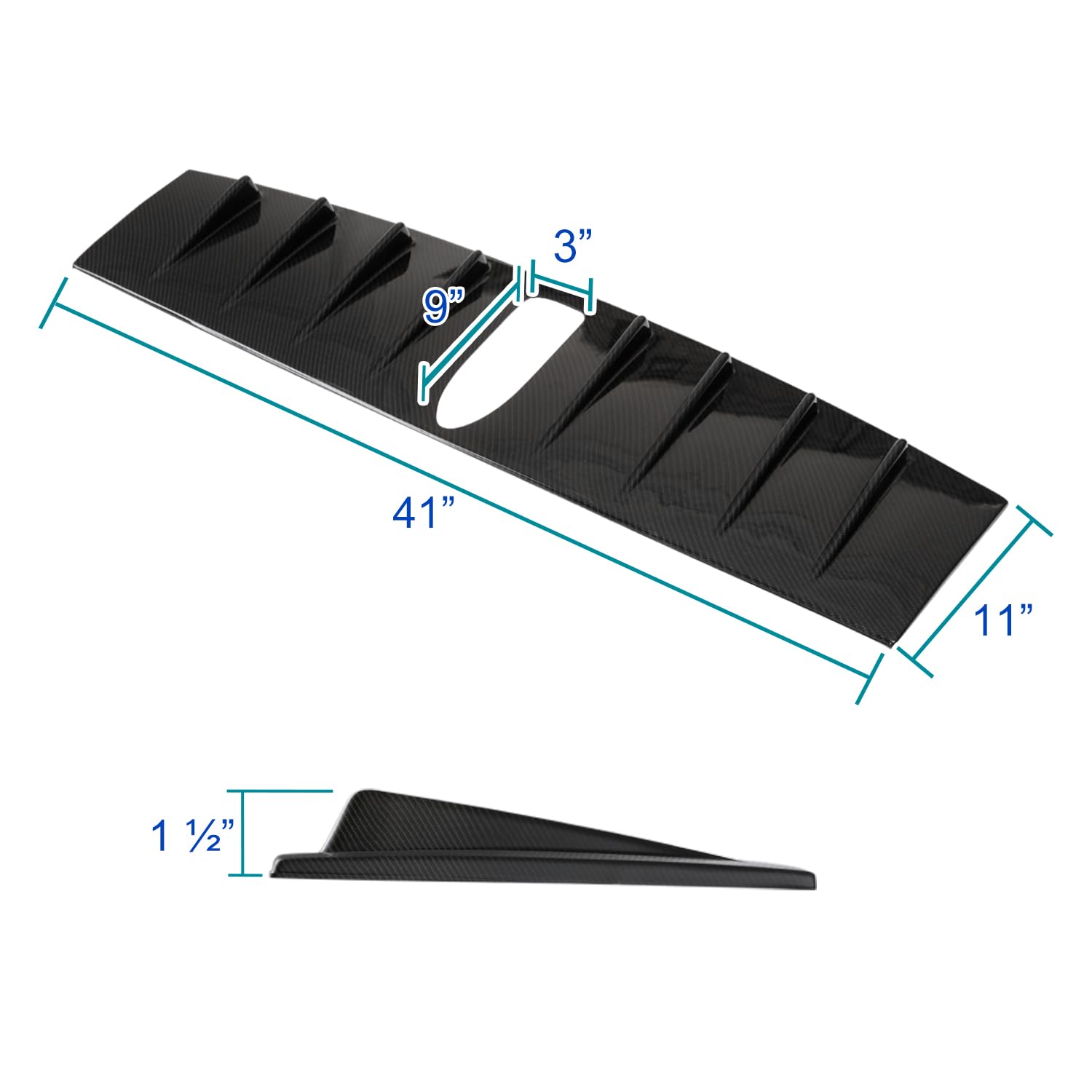 Carbon Fiber Painted ABS Shark Fin Vortex Generator Spec-D Tuning Compatible with 2015-2021 Subaru Impreza WRX STI Models
