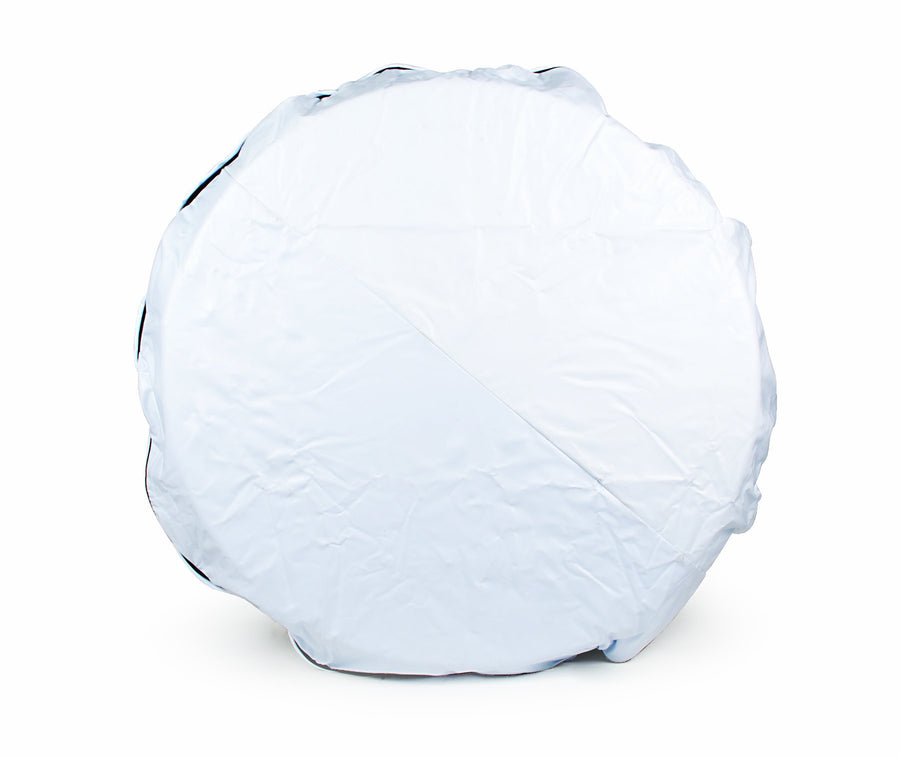 Camco Spare Tire Cover/RV Camper | Crafted of Heavy-Duty Vinyl & Features Heavy Nylon Thread for Weatherproof Seams | Fits 24" Wheels | Arctic White (45348)