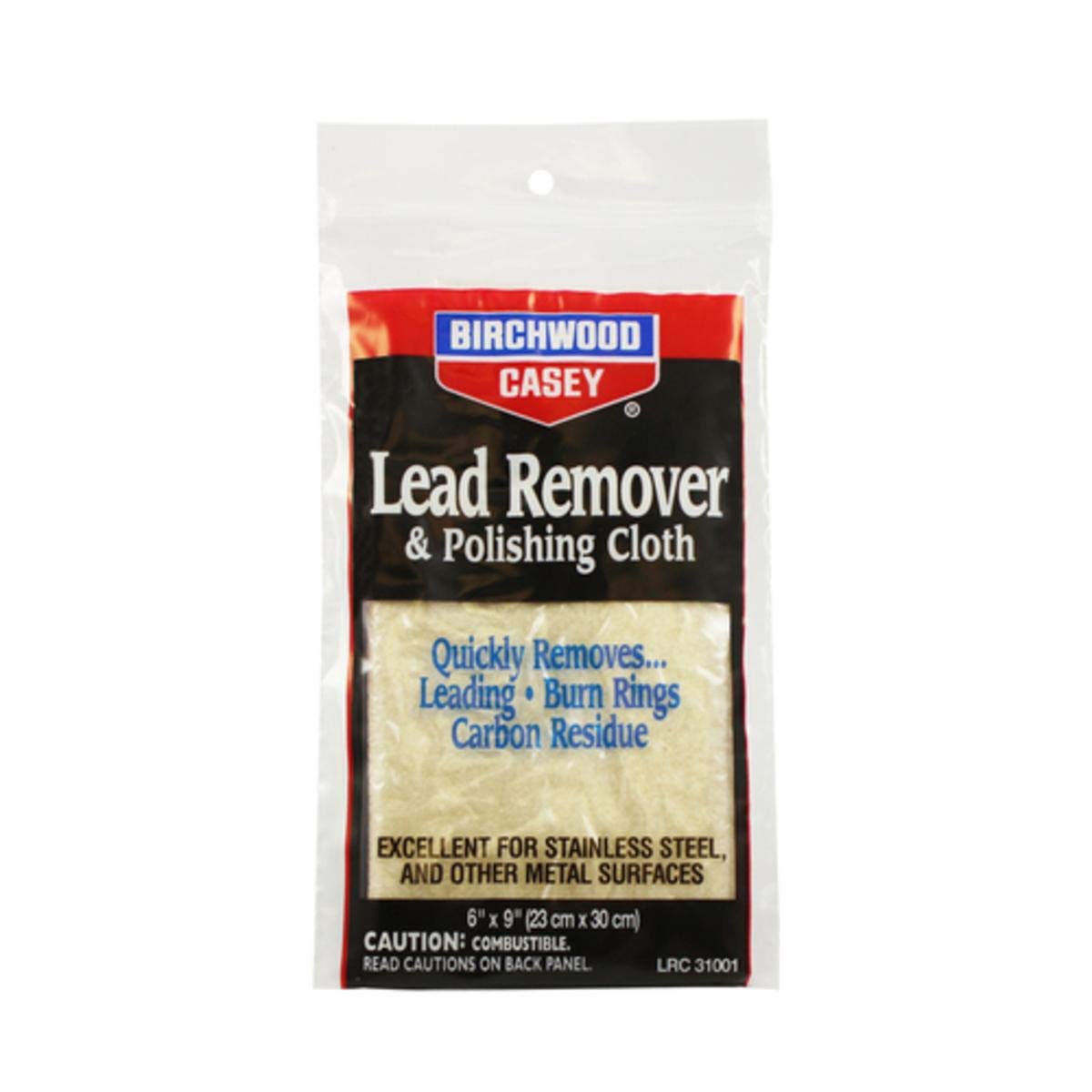 Lead Remover BIRCHWOOD CASEY & Polishing Cloth Durable Lightweight 6"x9" Cleaning Rag for Gun, Sporting Equipment, Home & Auto Use - Original Package