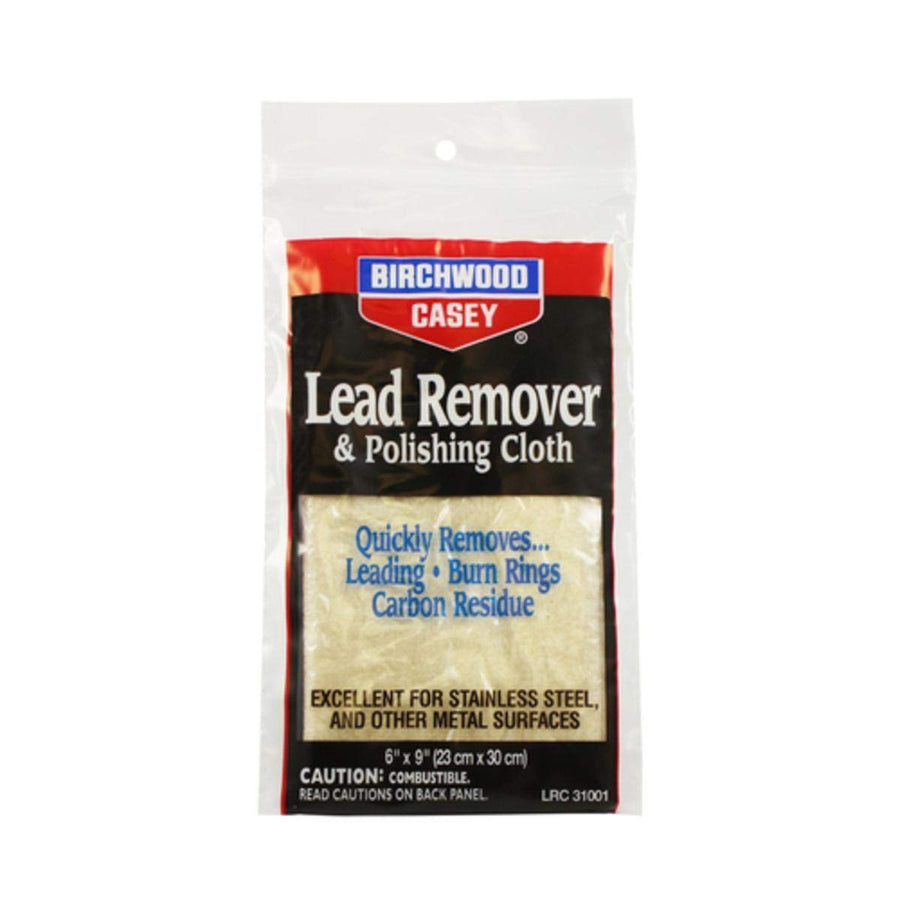Lead Remover BIRCHWOOD CASEY & Polishing Cloth Durable Lightweight 6"x9" Cleaning Rag for Gun, Sporting Equipment, Home & Auto Use - Original Package