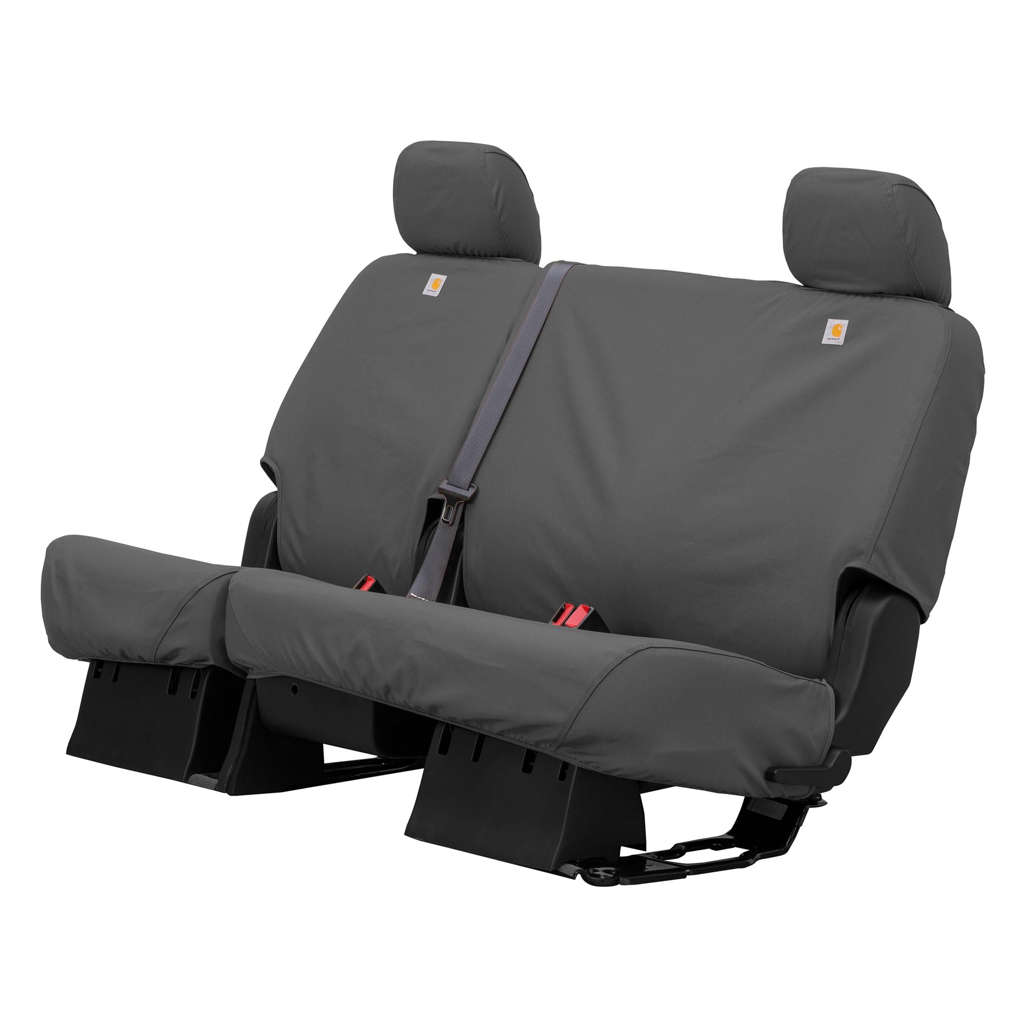 Covercraft Custom Seat Covers Carhartt SeatSaver | Fits 2024-2025 Toyota Tacoma (Excludes Hybrid) | 2nd Row 60/40 Bench Seat, Duckweave Gravel