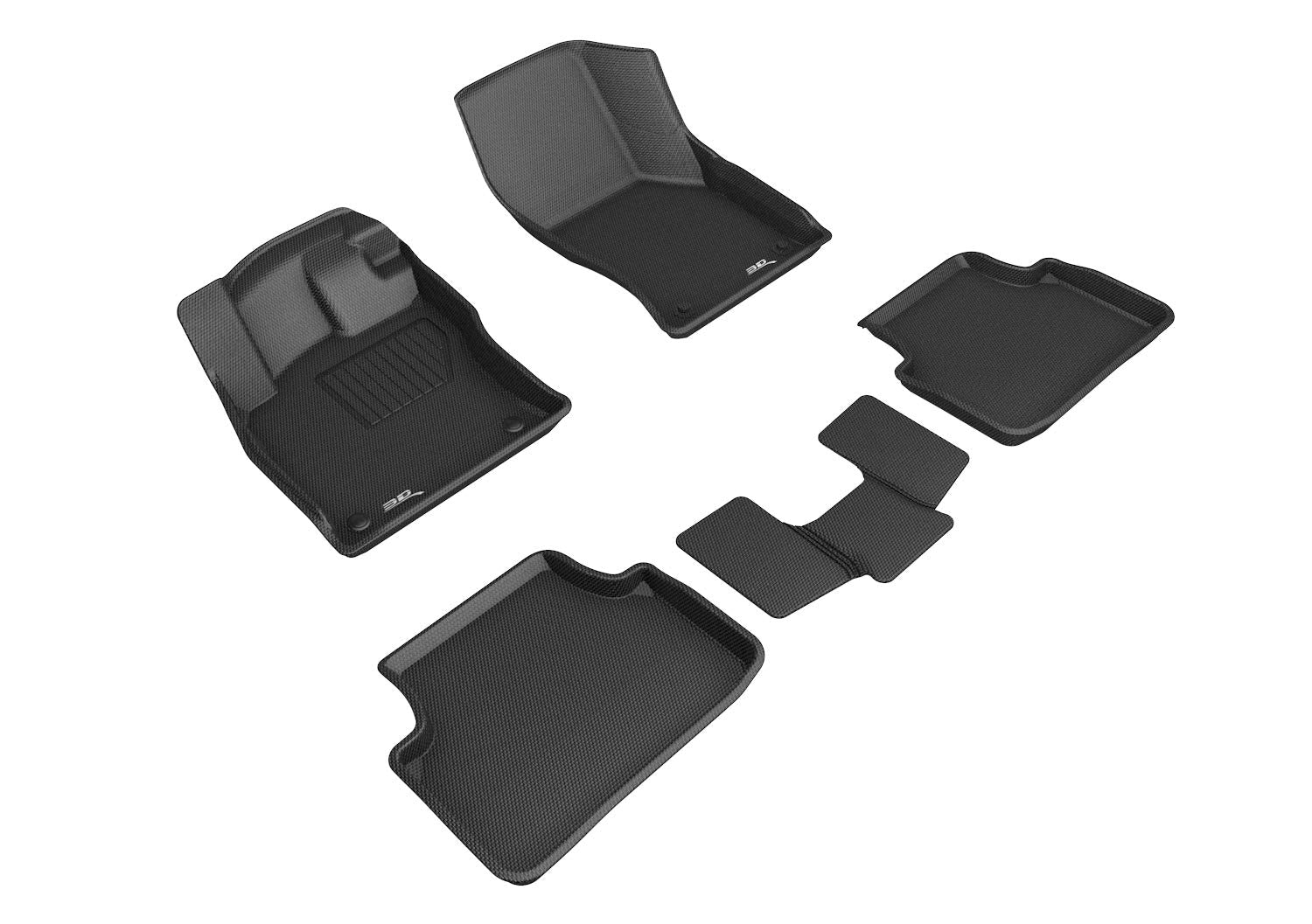 Kagu Floor Mat (Black) 3D MAXpider Custom Fit Compatible with Volkswagen Jetta 2019-2025 - Full Set