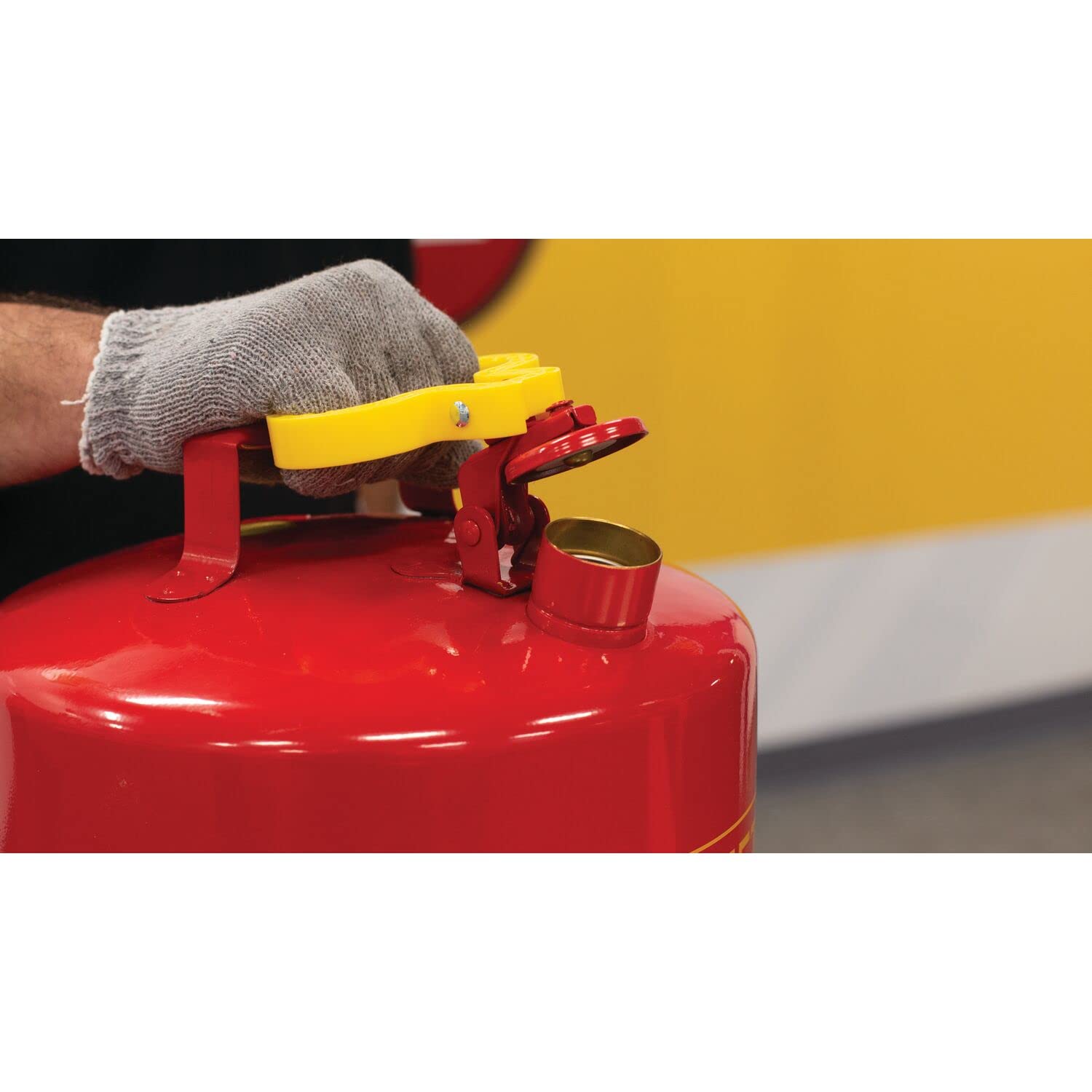Eagle 2.5 Gallon Yellow Type I Safety Gas Can for Diesel with Flame Arrester and Self-Closing Lid, Made in the USA, Galvanized Steel Flammable Storage Can, UI25SY