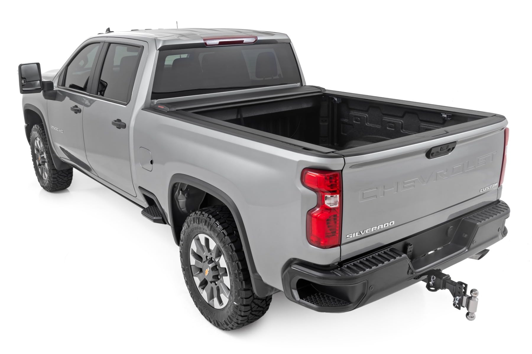 Rough Country Tonneau Retractable Truck Bed Cover for Chevy Silverado & GMC Sierra 2500HD/3500HD (2020-2025) - Fits 6'9 Bed, Weather-Resistant, Sleek Sliding Design