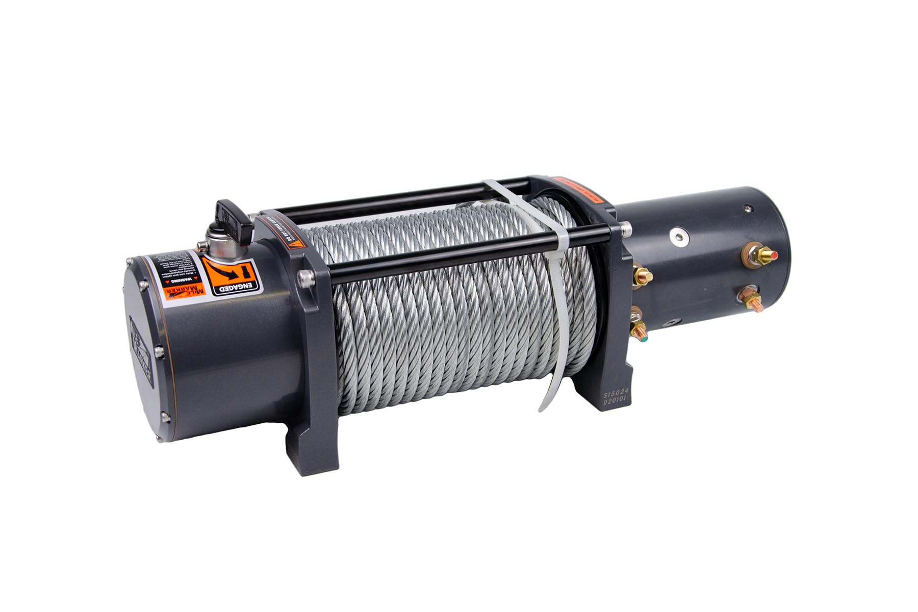 SEC15 Winch Mile Marker 76-50260W - 15000 lb. Pull Strength - Steel Cable & Roller Fairlead - Built for Tough Terrains - Waterproof - Handheld Remote Controller Included - Withstands Rigorous Use