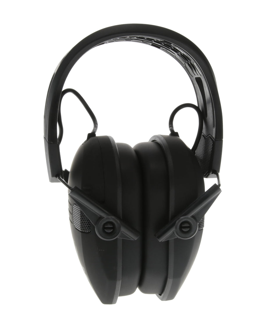 Walker's Tacti-Grip Razor Earmuffs- Black, High Performance Silicone Composite Slip Free Headband- Natural Sound Clarity Full Dynamic Range 23 NRR
