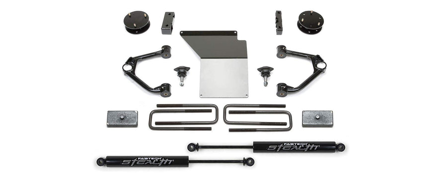 Budget Lift System w/Shock Fabtech K1059M w/Stealth Monotube Shocks 4 in. Lift