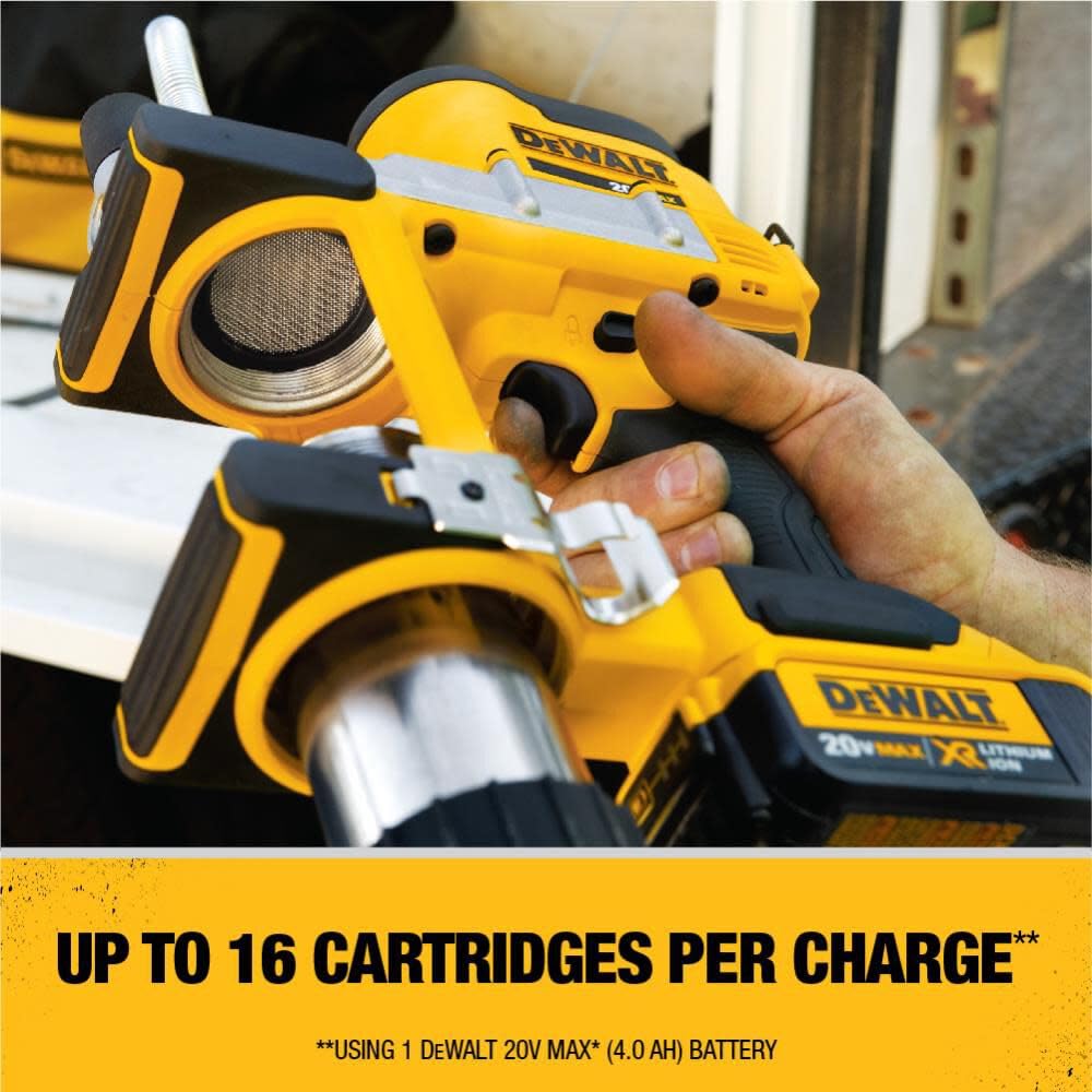 20V MAX DEWALT Grease Gun Kit with 4.0Ah Battery and Charger, Cordless Grease Gun, LED Light, 42” Hose, 10,000 PSI, Variable Speed Triggers (DCGG571M1)