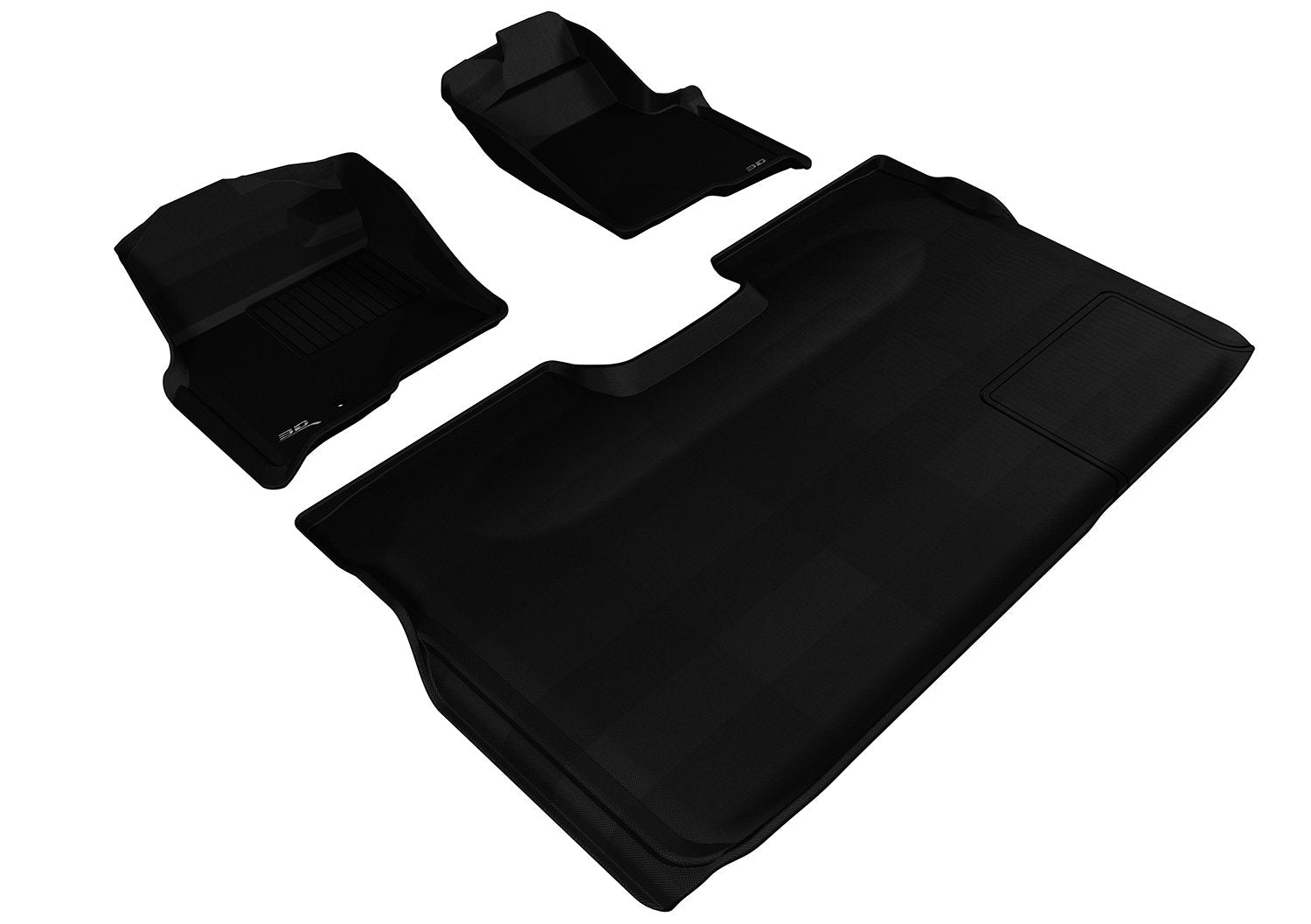 Complete Set 3D MAXpider Custom Fit All-Weather Floor Mat for Select Ford F-150 Models - Kagu Rubber (Black)