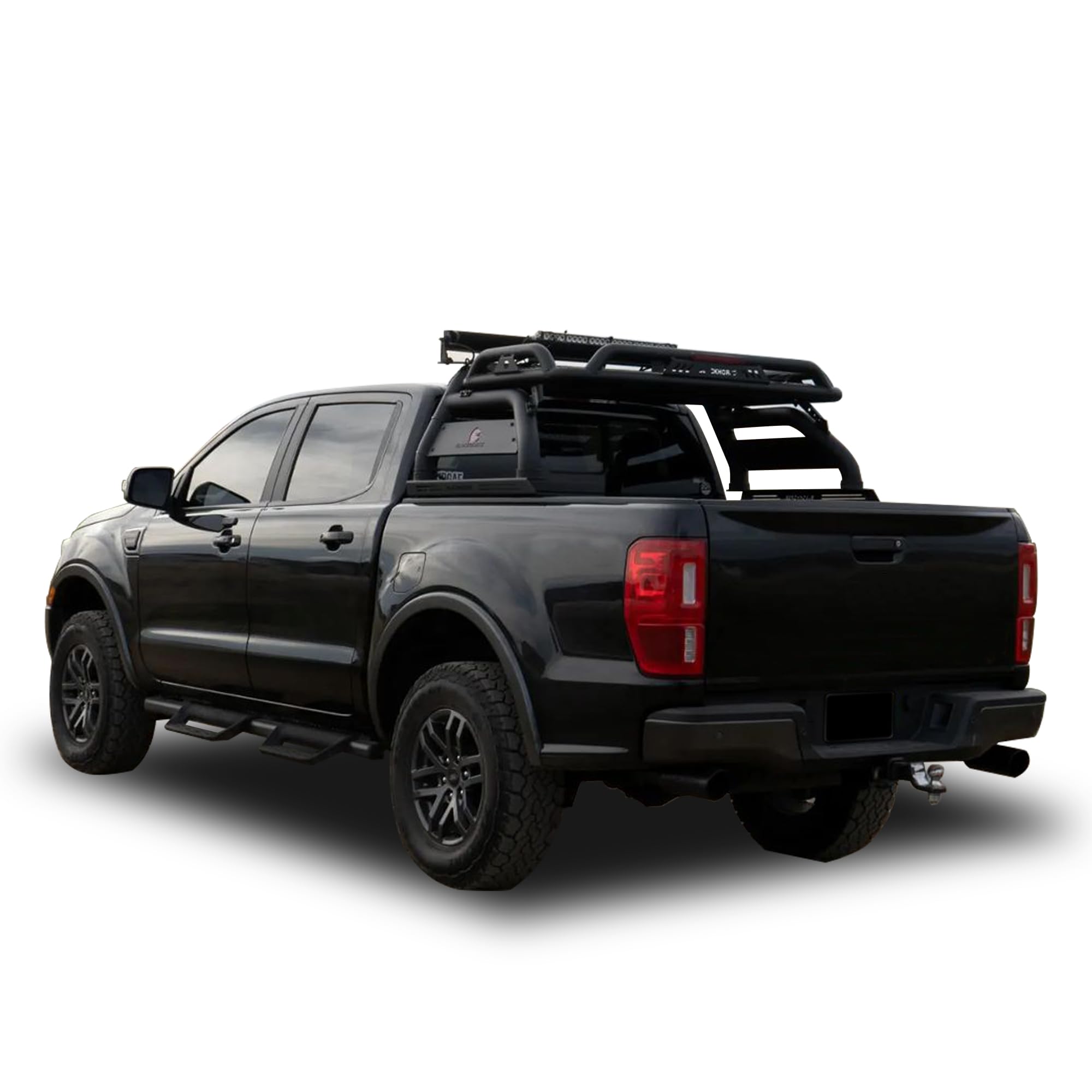 Atlas Black Horse Roll Bar W/40 in LED Light Bar Compatible with 2019-2024 Ford Ranger-ATRB8BK-KIT