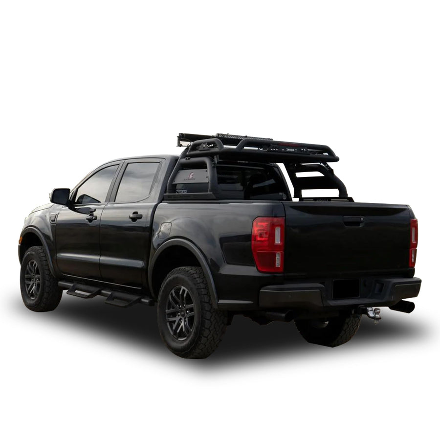 Atlas Black Horse Roll Bar W/40 in LED Light Bar Compatible with 2019-2024 Ford Ranger-ATRB8BK-KIT