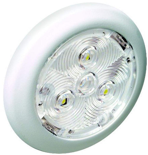 Attwood Round LED Interior and Exterior Light White Plastic Bezel, 2.75-Inch, White